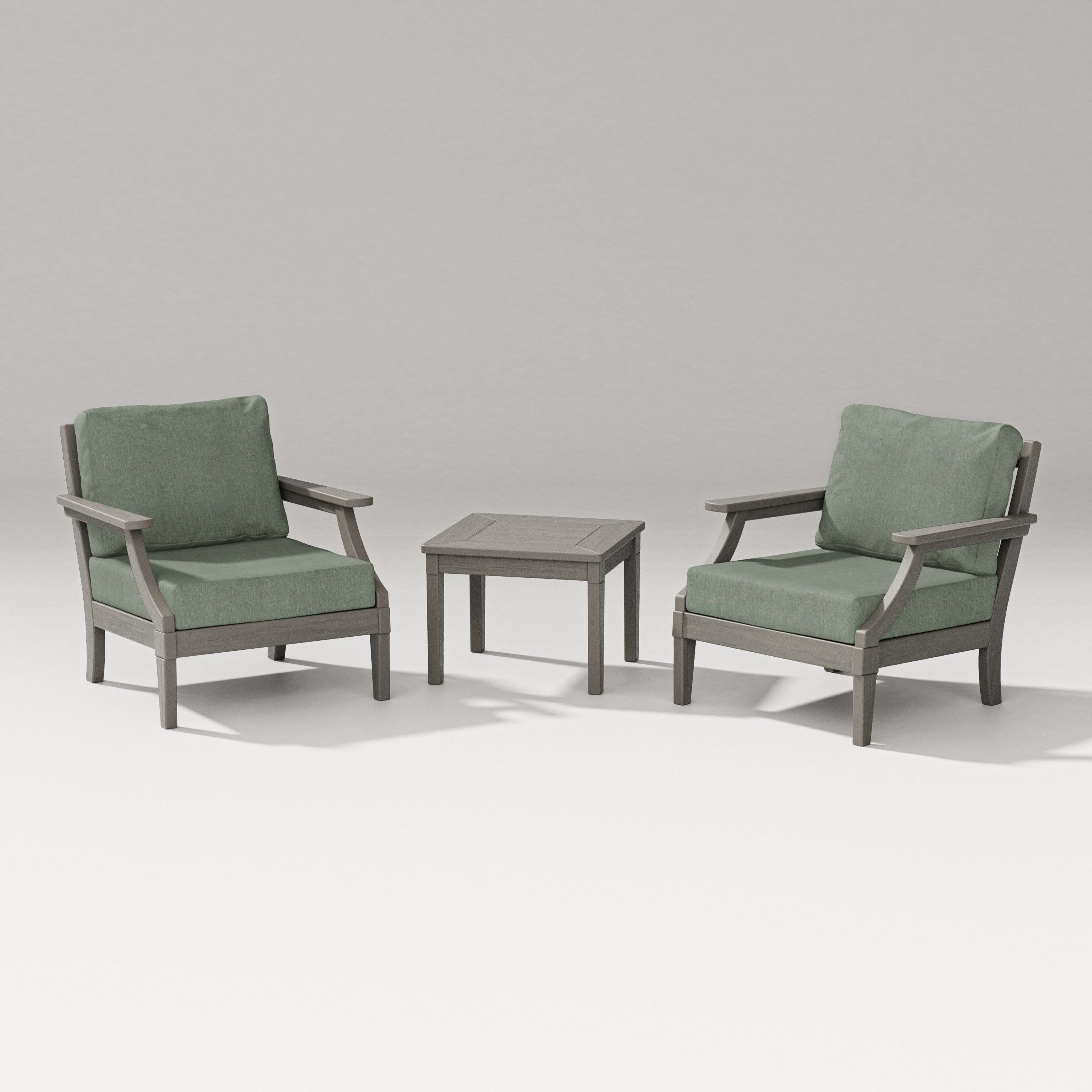 Estate 3-Piece Lounge Chair Set in Driftwood / Cast Sage