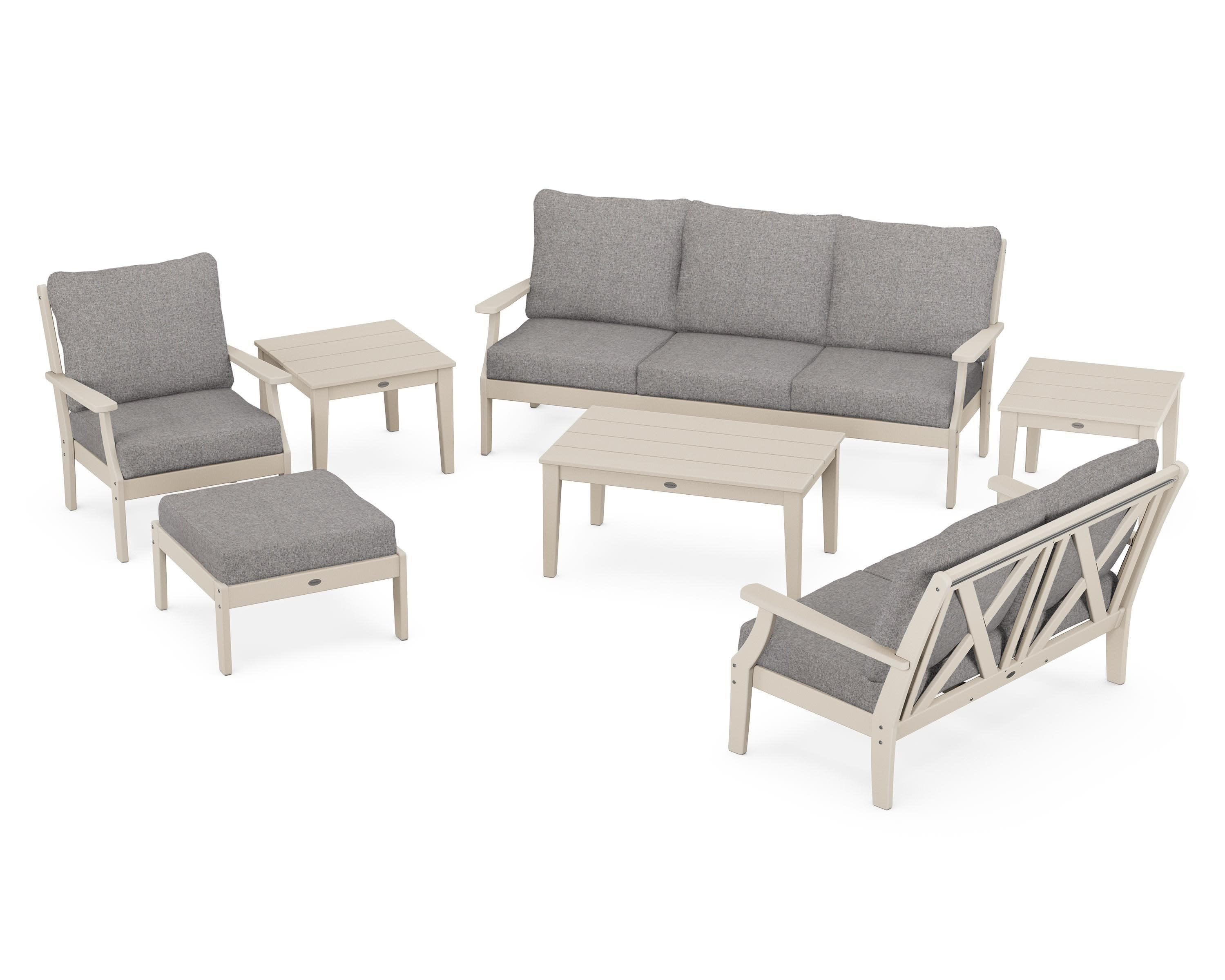 Braxton 7-Piece Deep Seating Set in Sand / Grey Mist