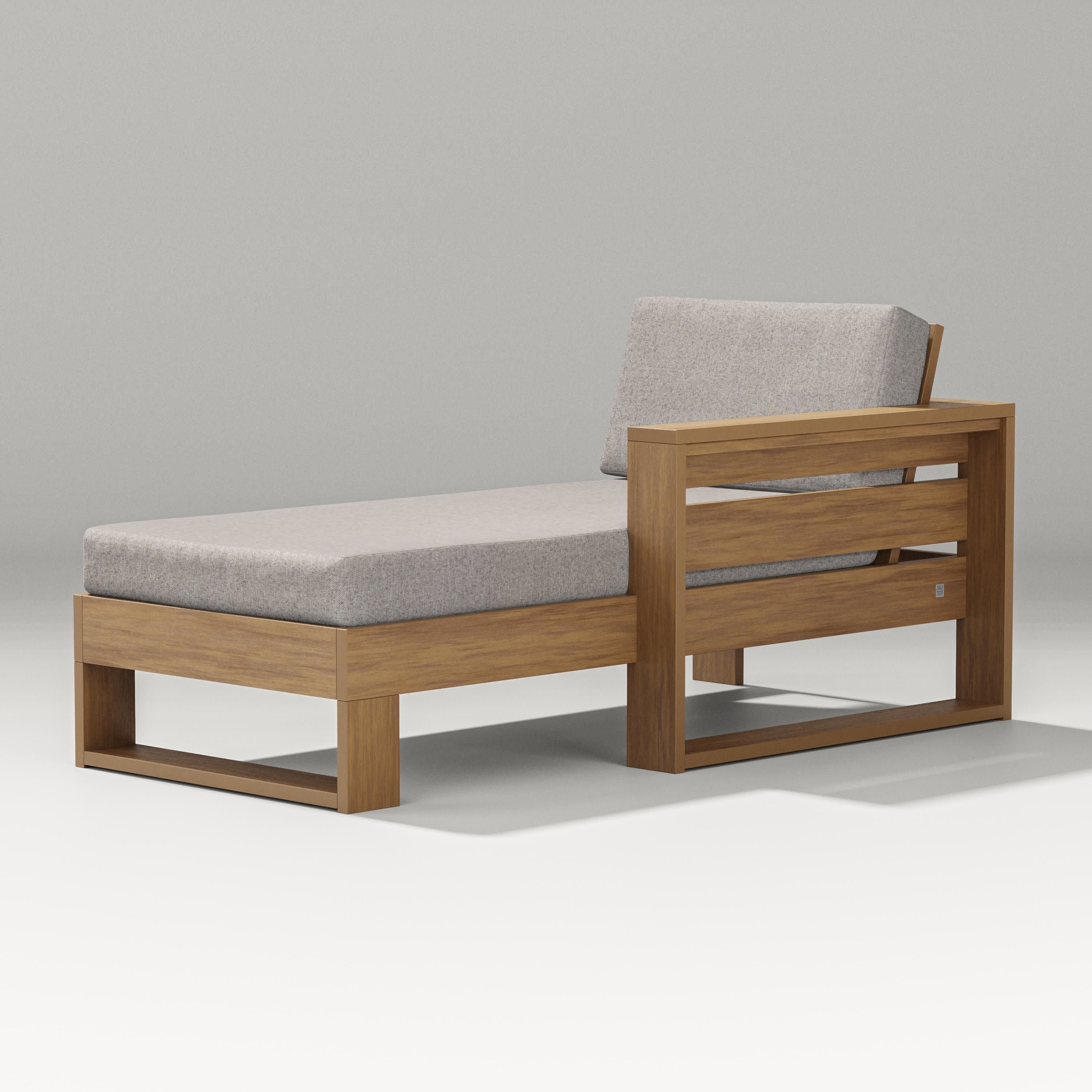 Latitude Modular Right Arm Chaise in Natural / Weathered Tweed