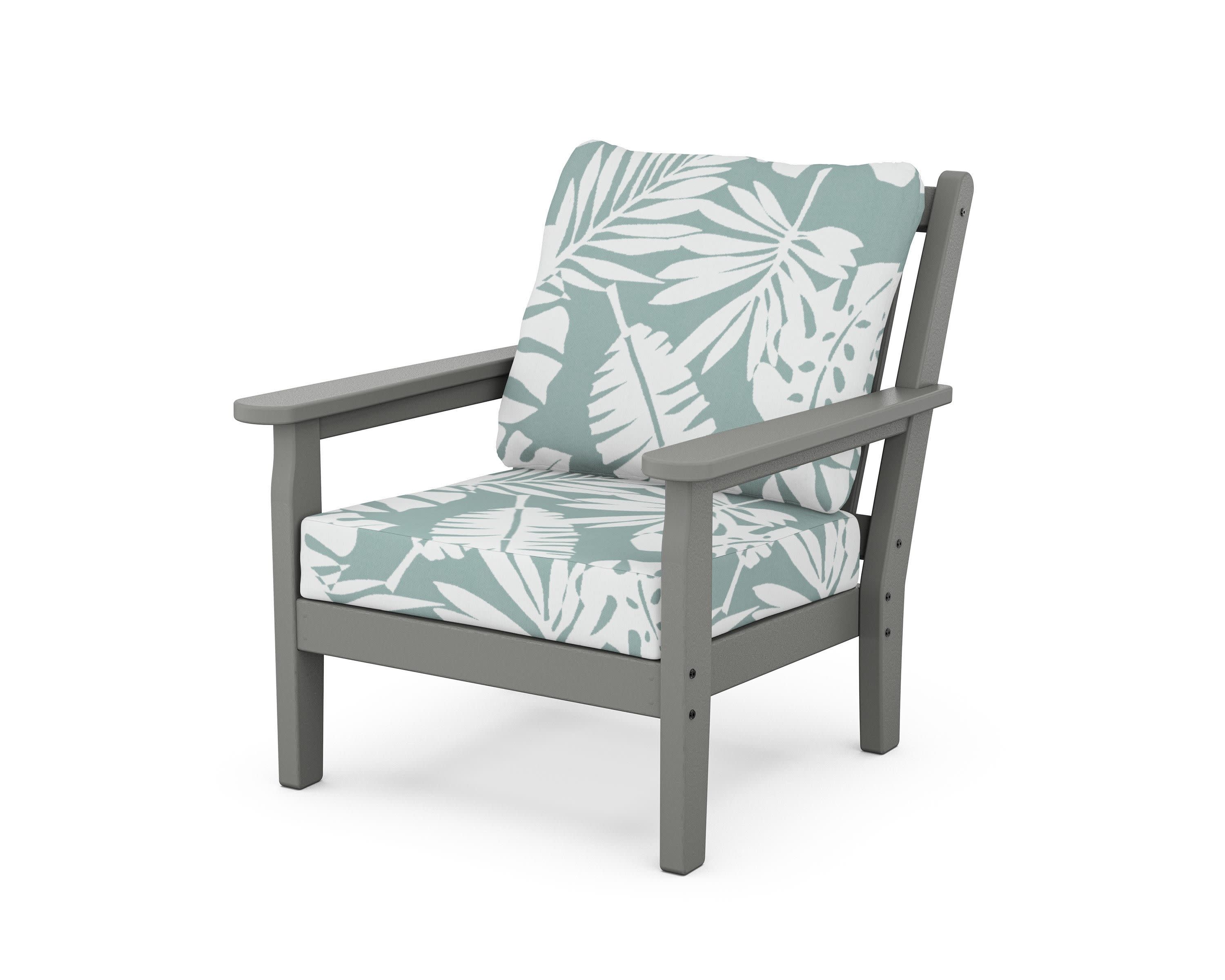 Chippendale Deep Seating Chair in Slate Grey / Leaf Glacier Spa
