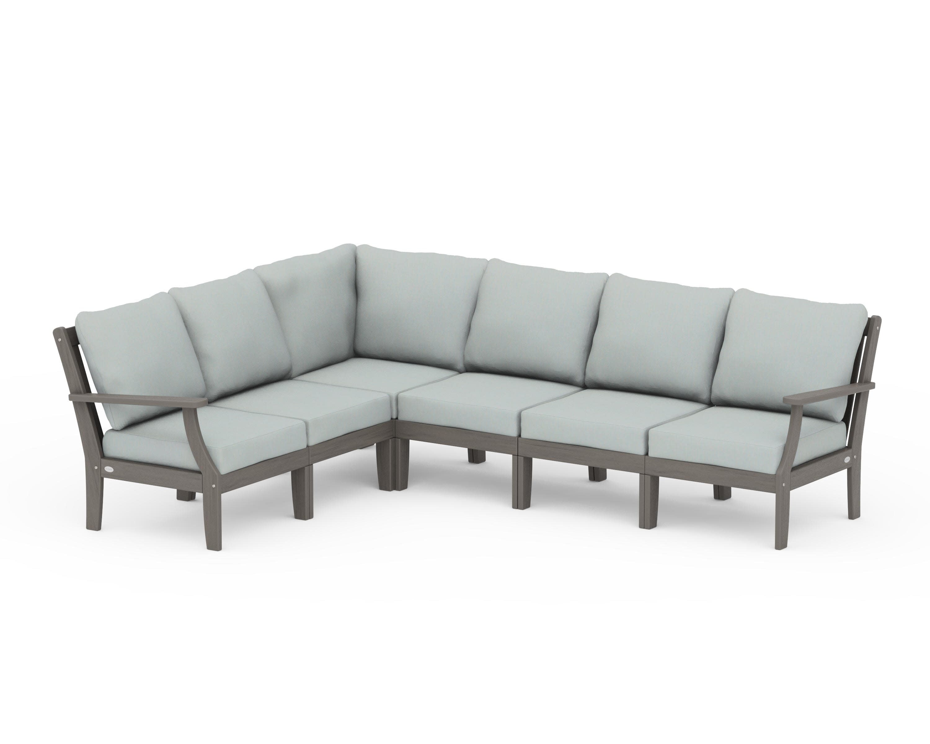 Braxton Modular 6-Piece Deep Seating Set in Driftwood / Spa