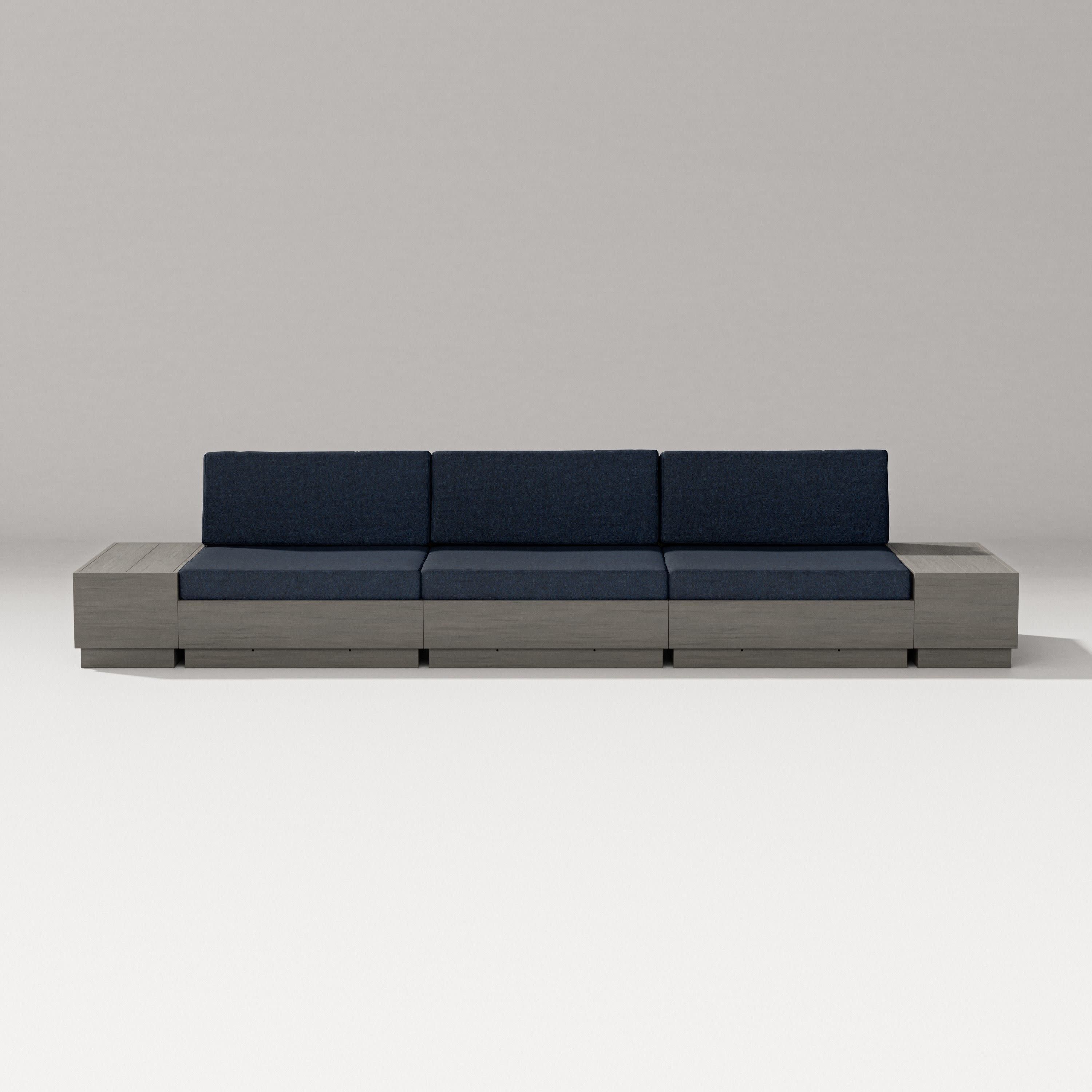 Elevate Straight Sectional in Driftwood / Marine Indigo