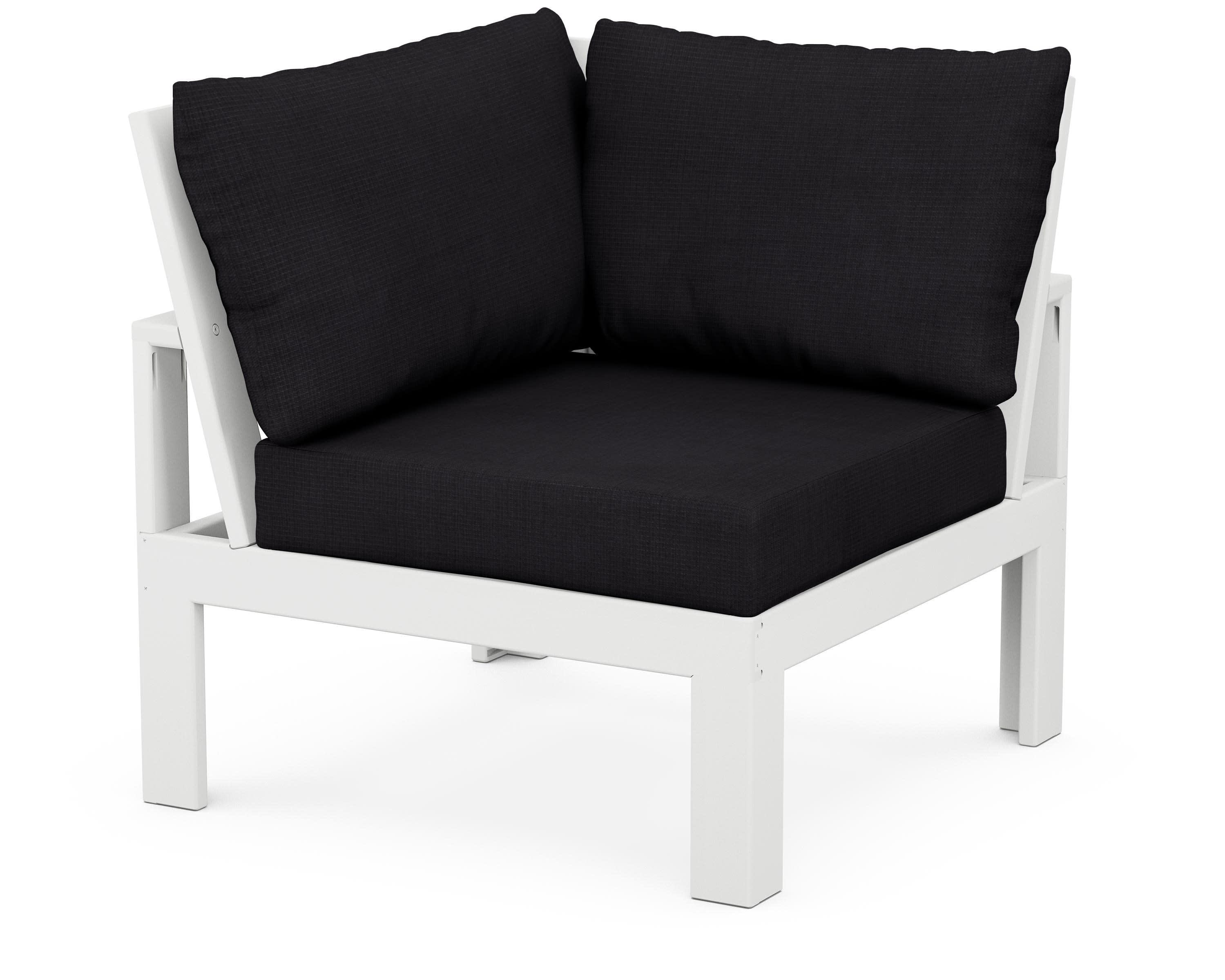 Modular Corner Chair in White / Midnight Linen