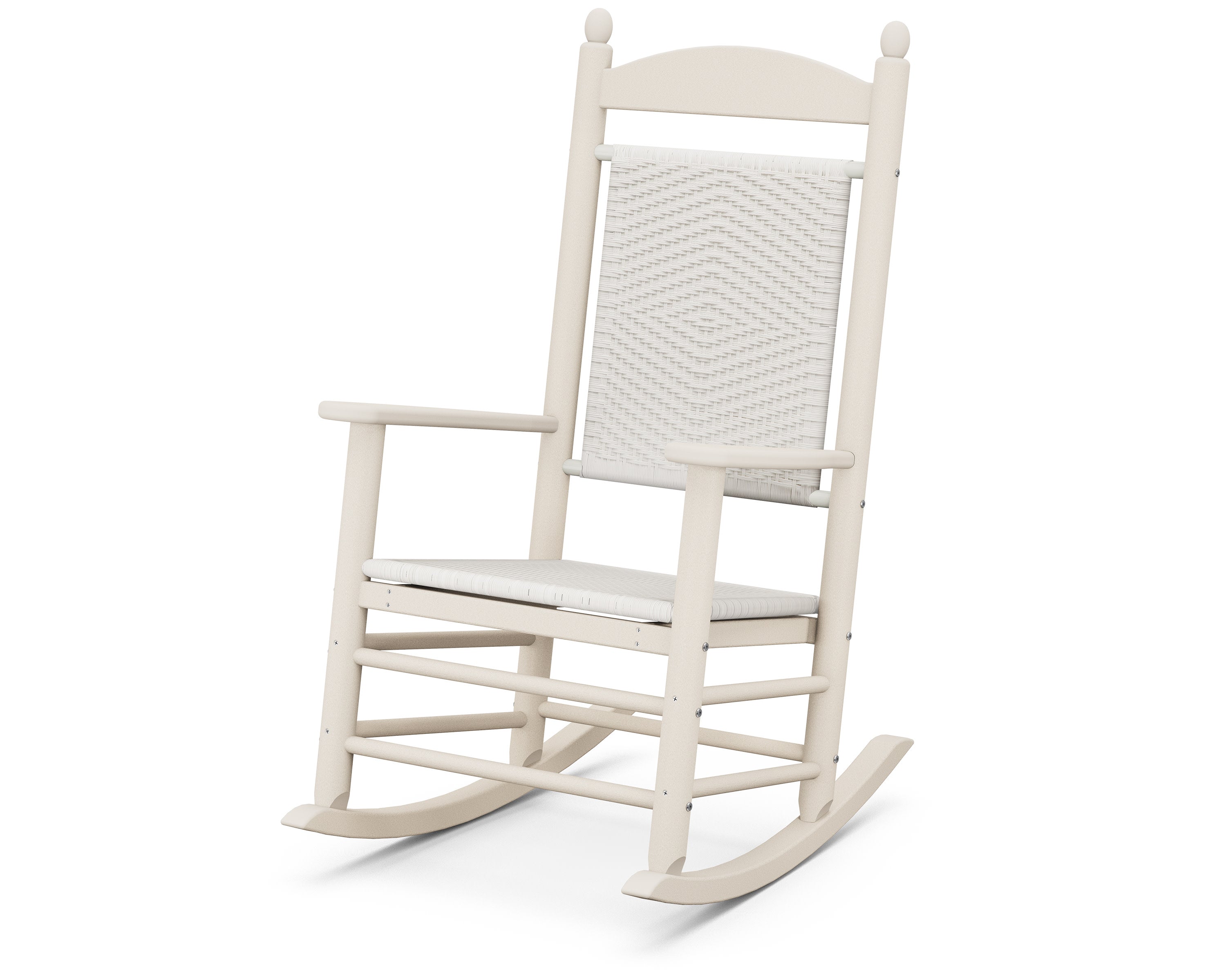 Jefferson Woven Rocking Chair in Sand / White Loom