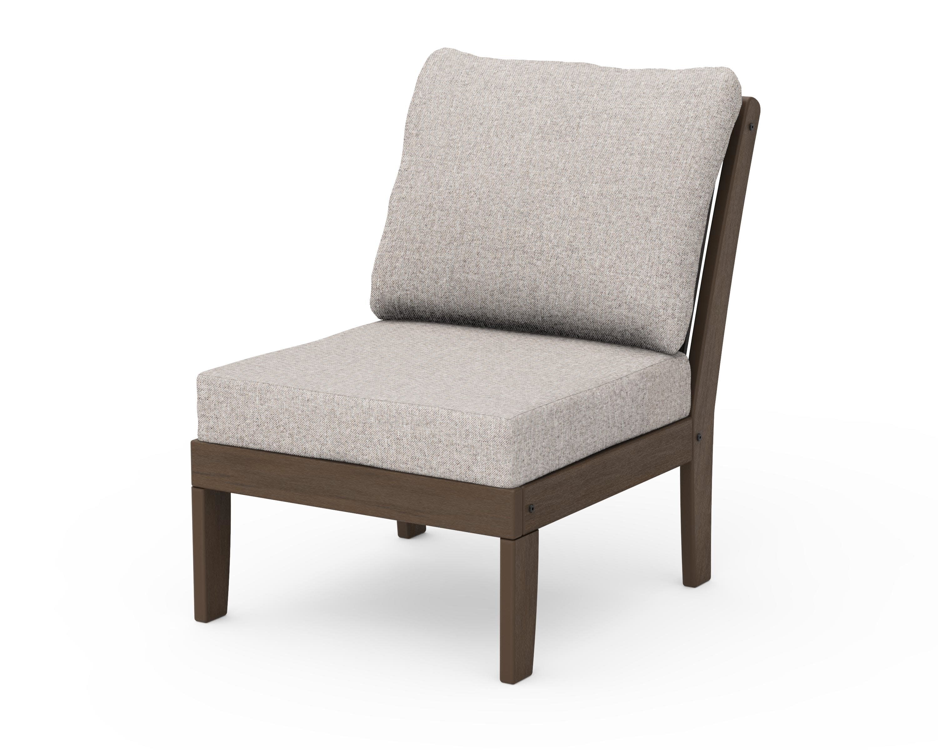 Braxton Modular Armless Chair in Kona / Weathered Tweed