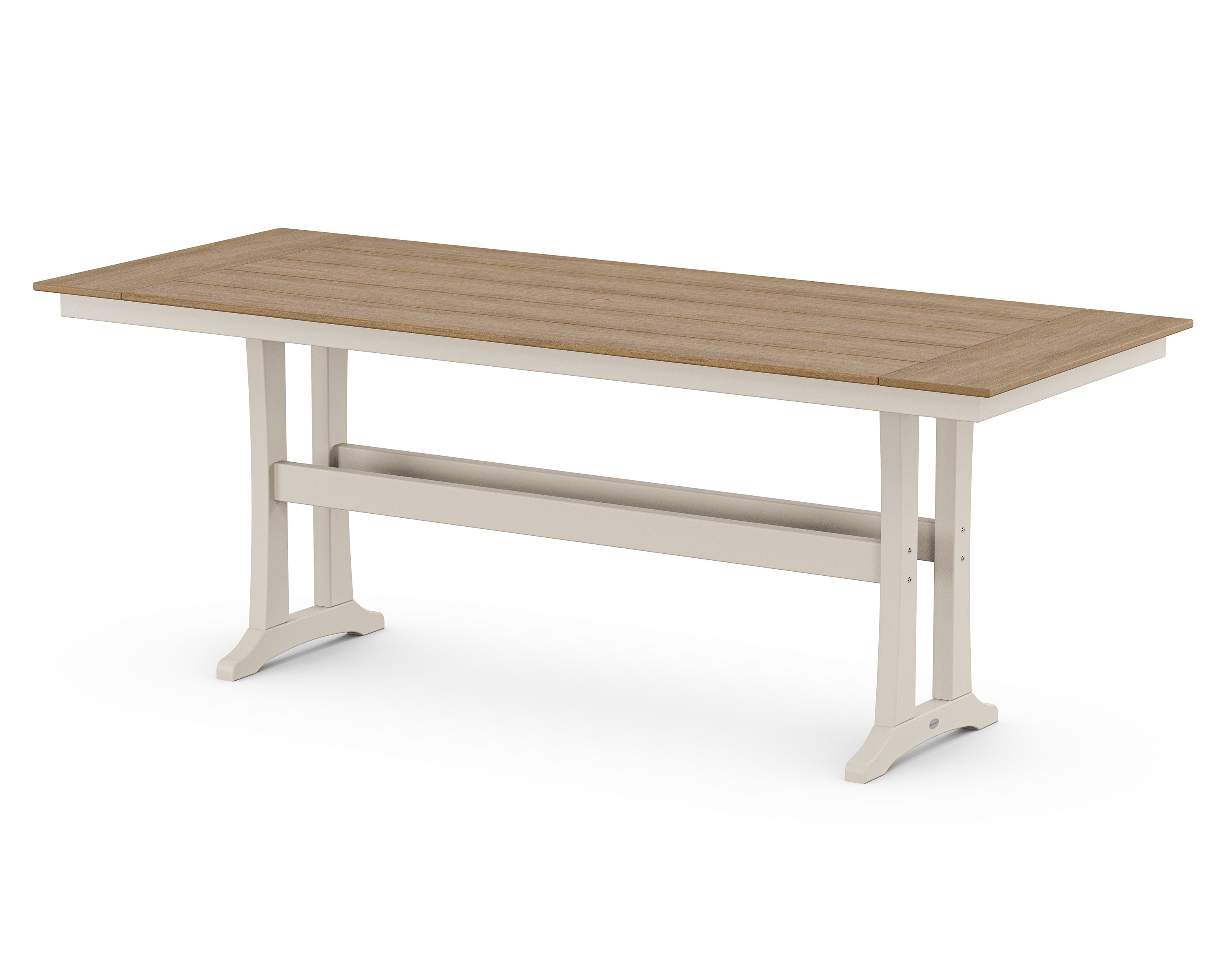 Farmhouse Trestle 38" x 96" Counter Table in Sand / Natural