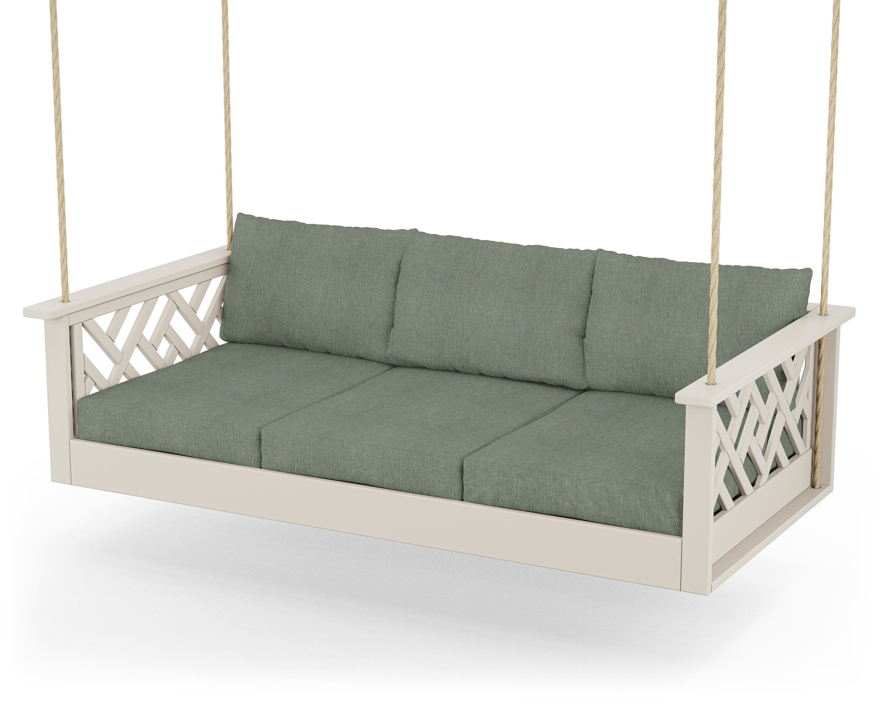 Chippendale Daybed Swing in Sand / Cast Sage