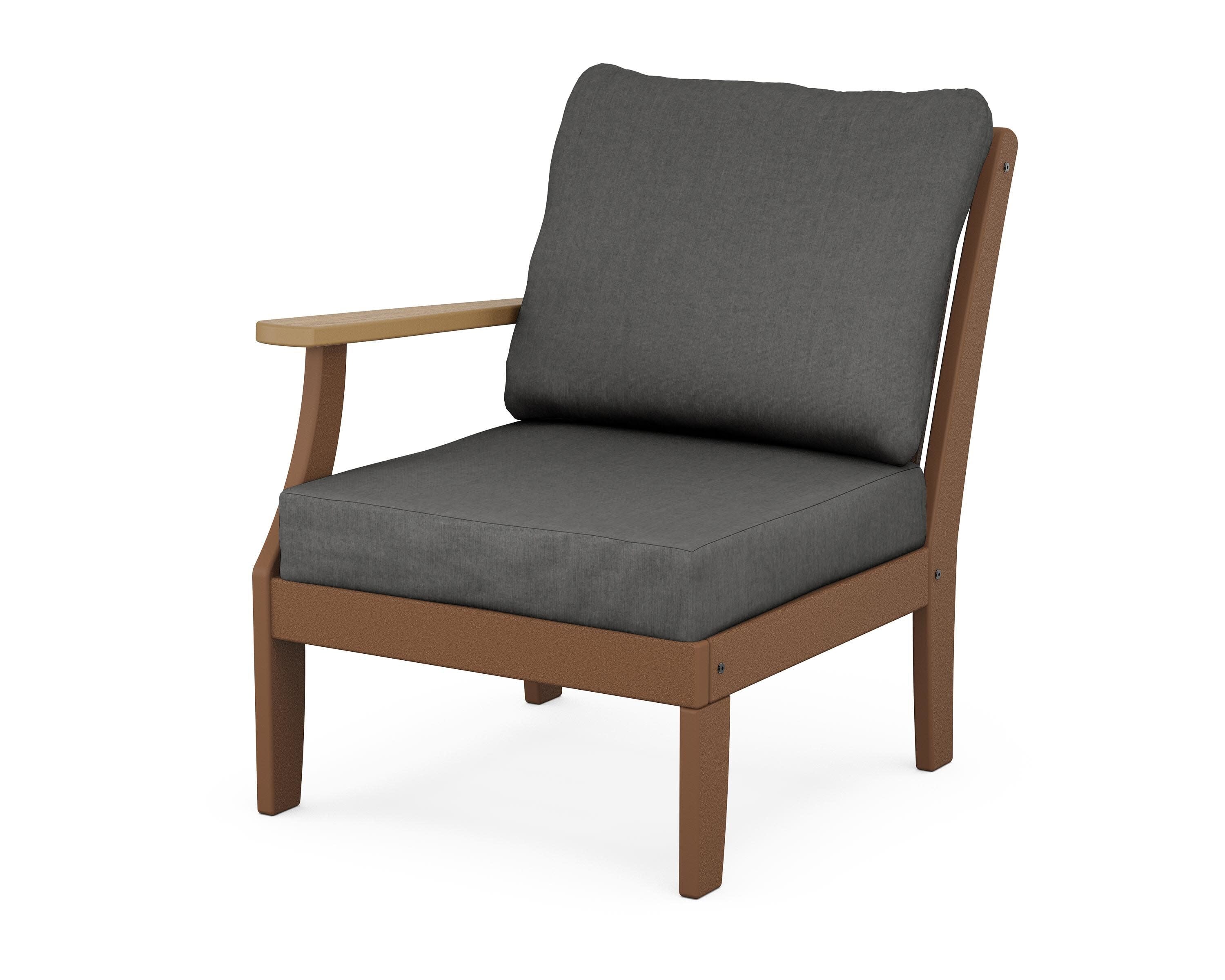 Braxton Modular Left Arm Chair in Teak / Natural / Spectrum Carbon