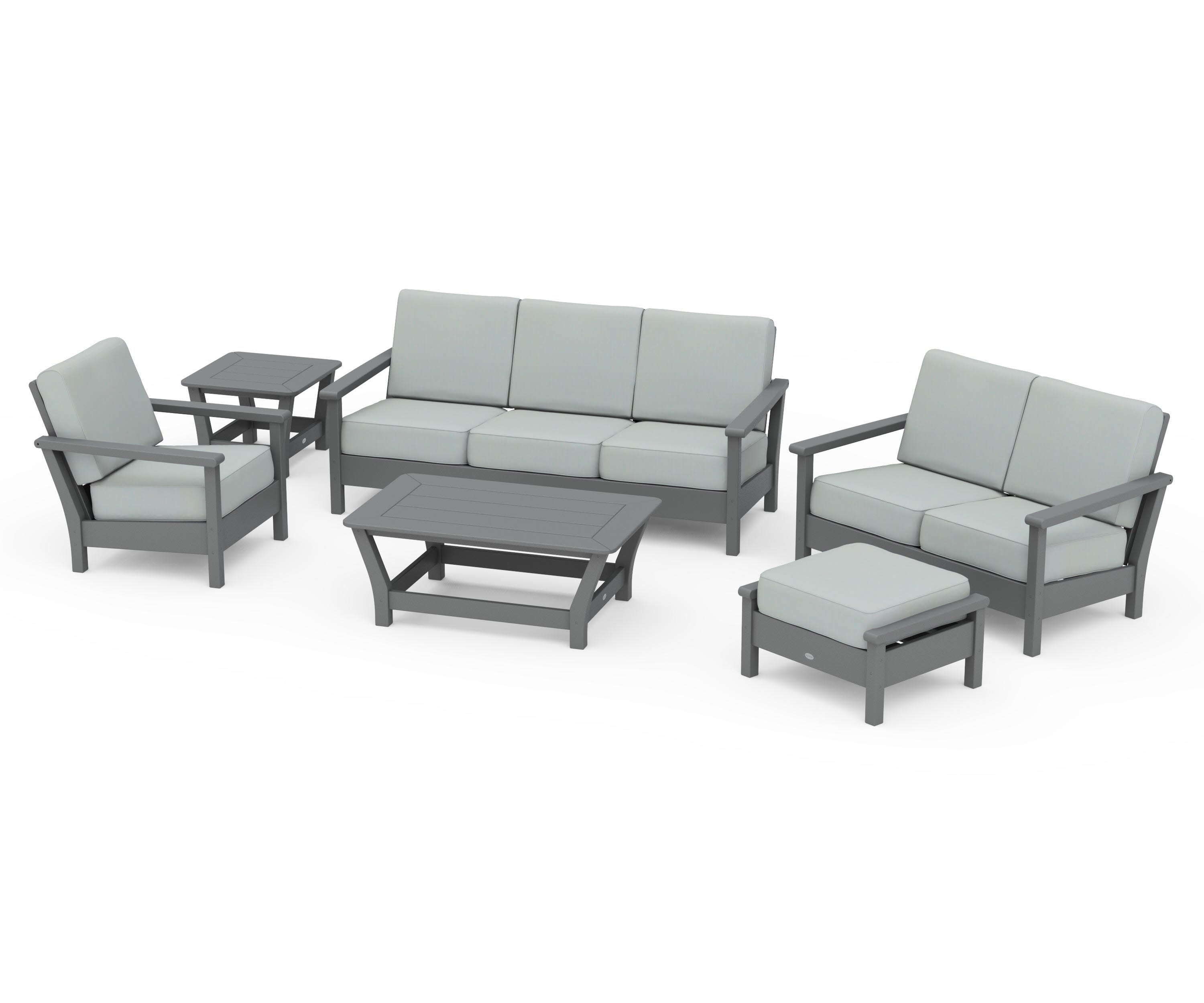 Harbour 6-Piece Outdoor Living Set in Slate Grey / Spa