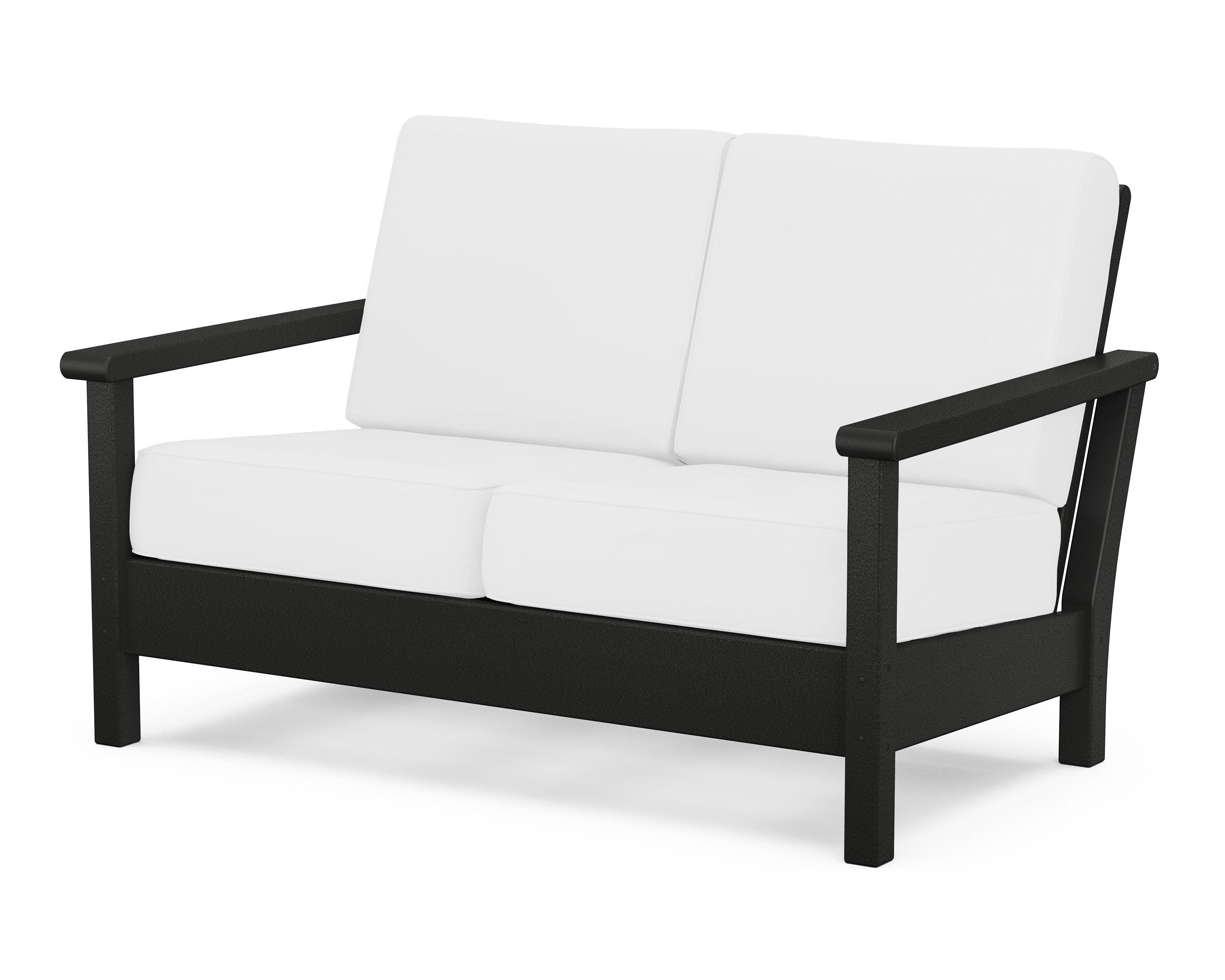 Harbour Deep Seating Loveseat in Black / Natural