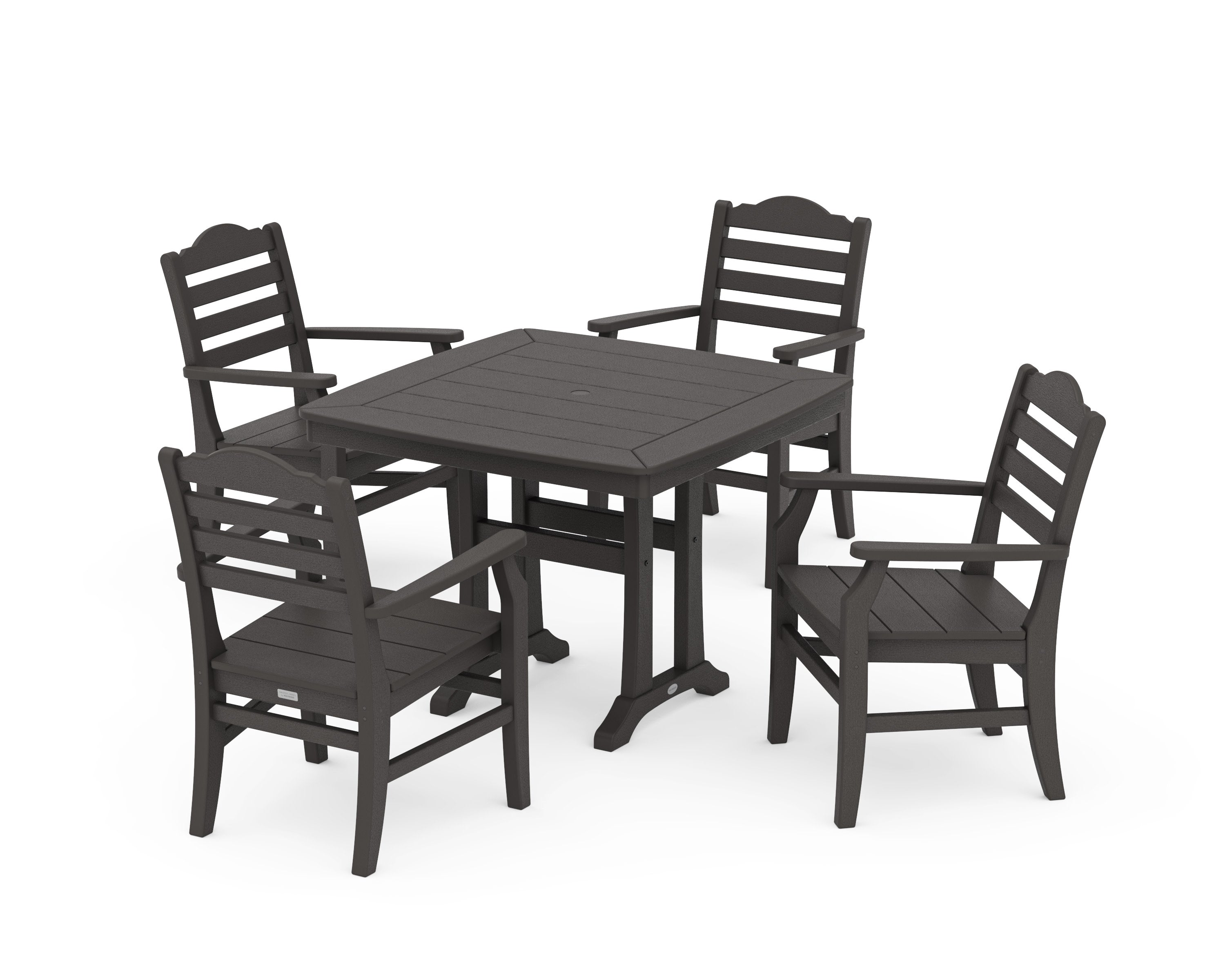 Savannah 5-Piece Dining Set with Trestle Legs in Vintage Coffee