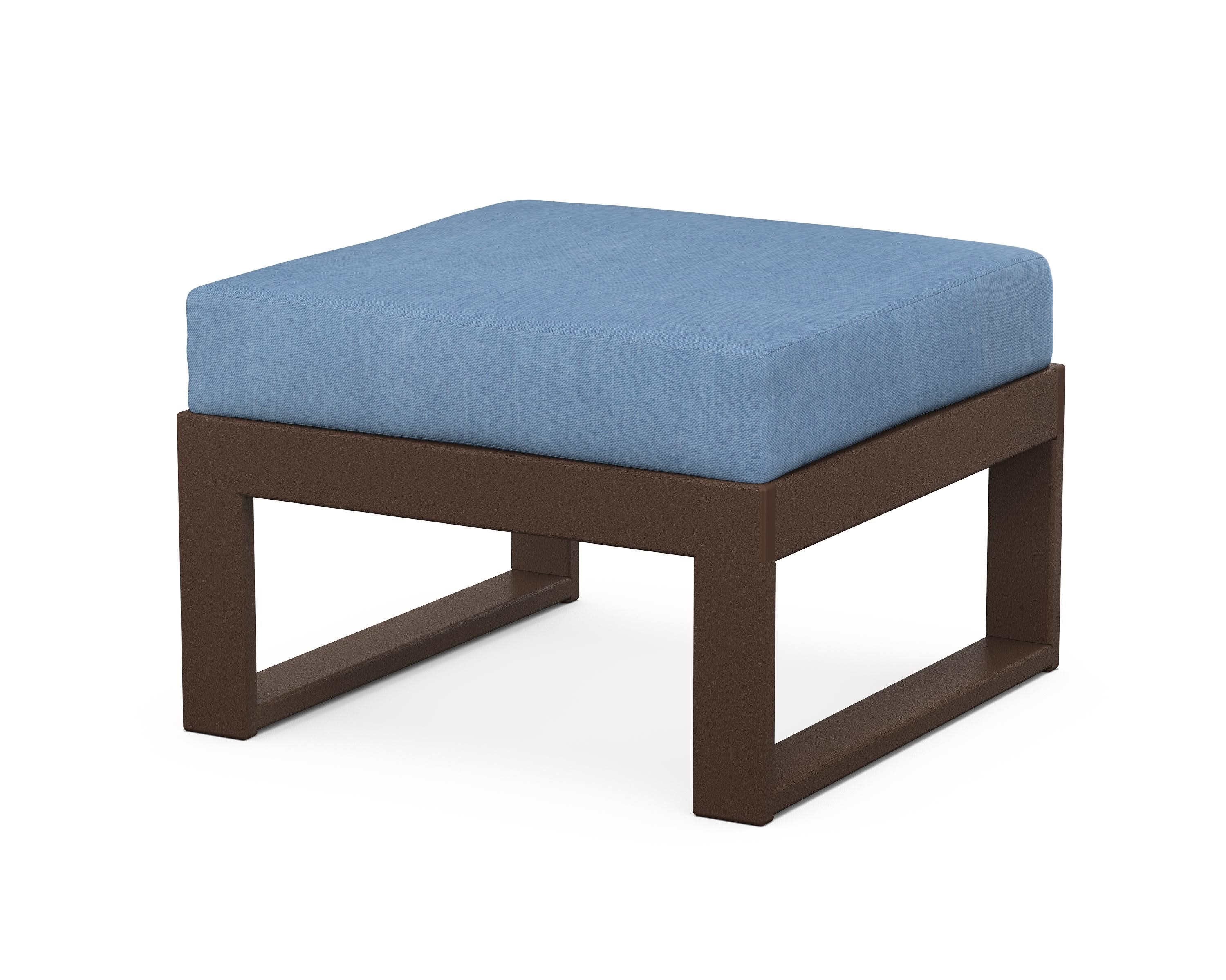 Modular Ottoman - Modern in Mahogany / Sky Blue