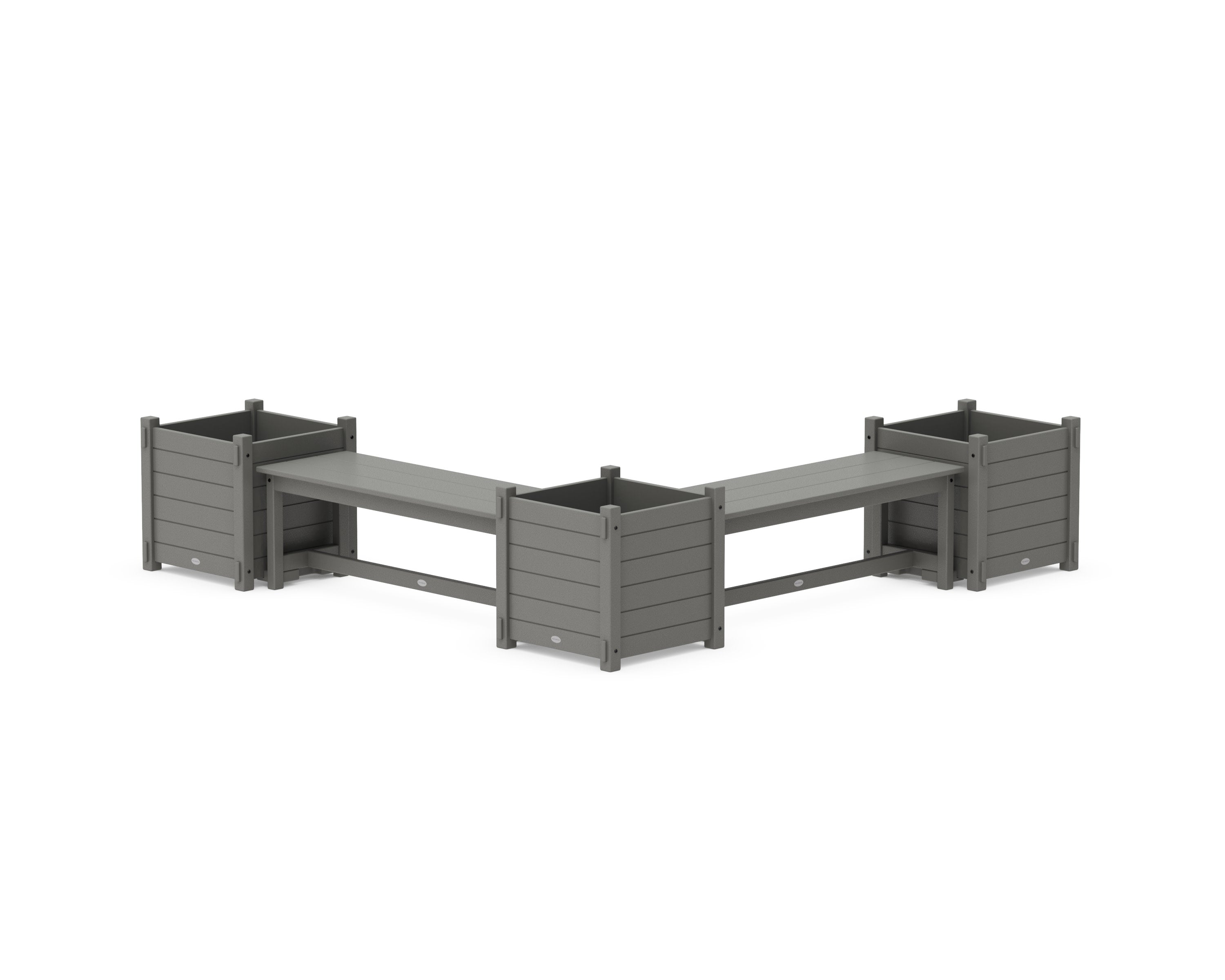 48" Nautical L- Shaped Planter Bench Corner Set - Large