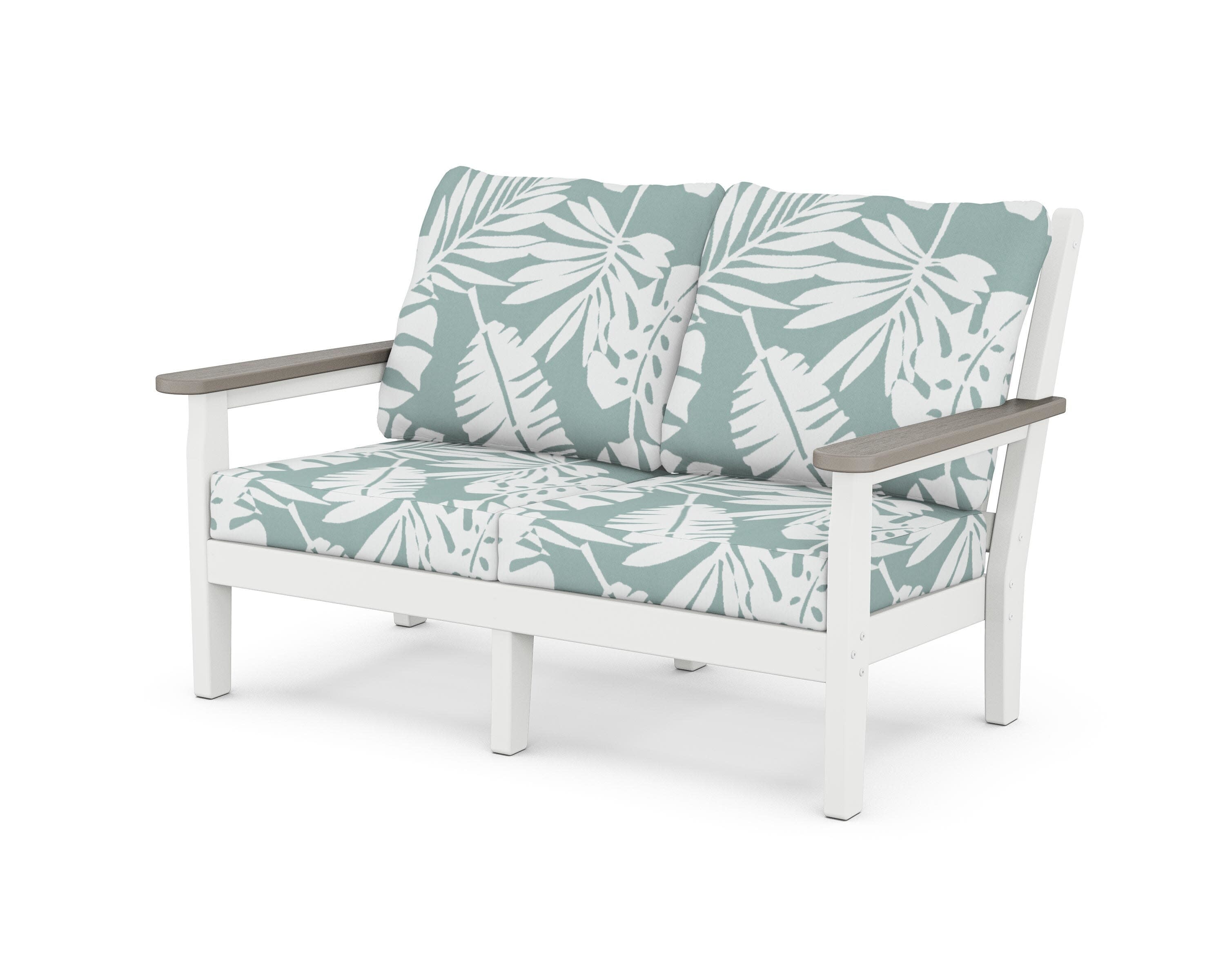 Chippendale Deep Seating Loveseat in White / Driftwood / Leaf Glacier Spa