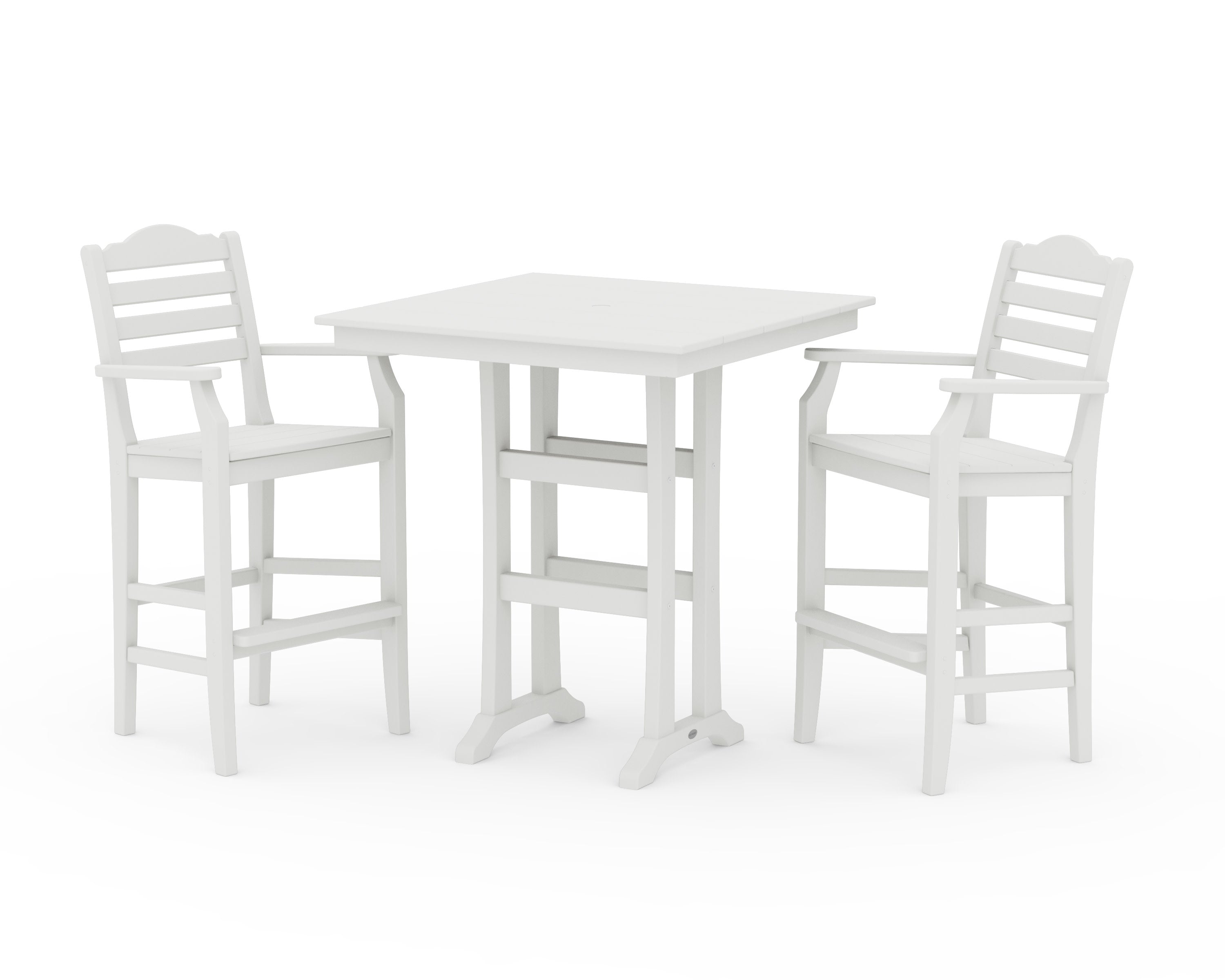 Savannah 3-Piece Farmhouse Bar Set with Trestle Legs in Vintage White