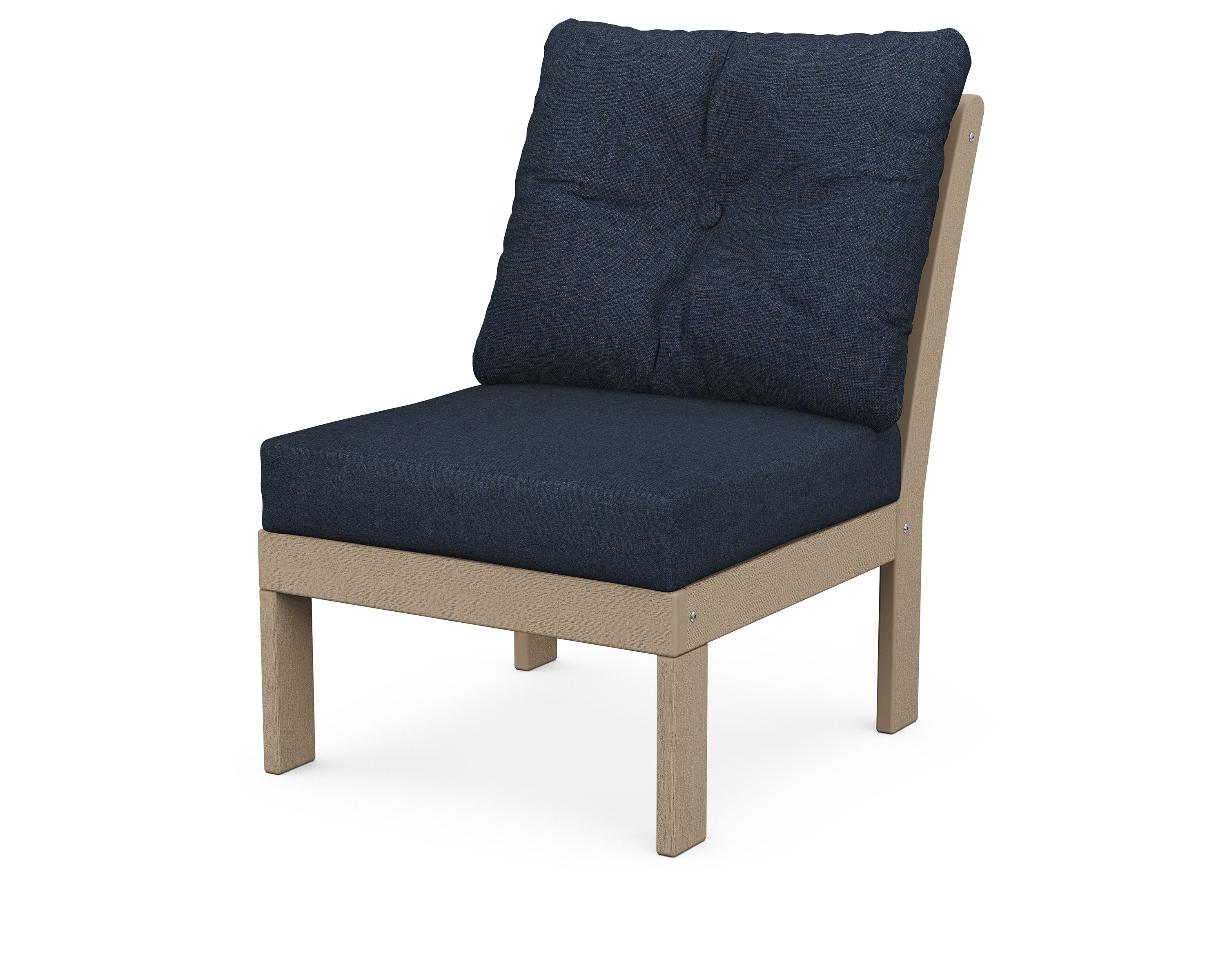 Vineyard Modular Armless Chair in Vintage Sahara / Marine Indigo