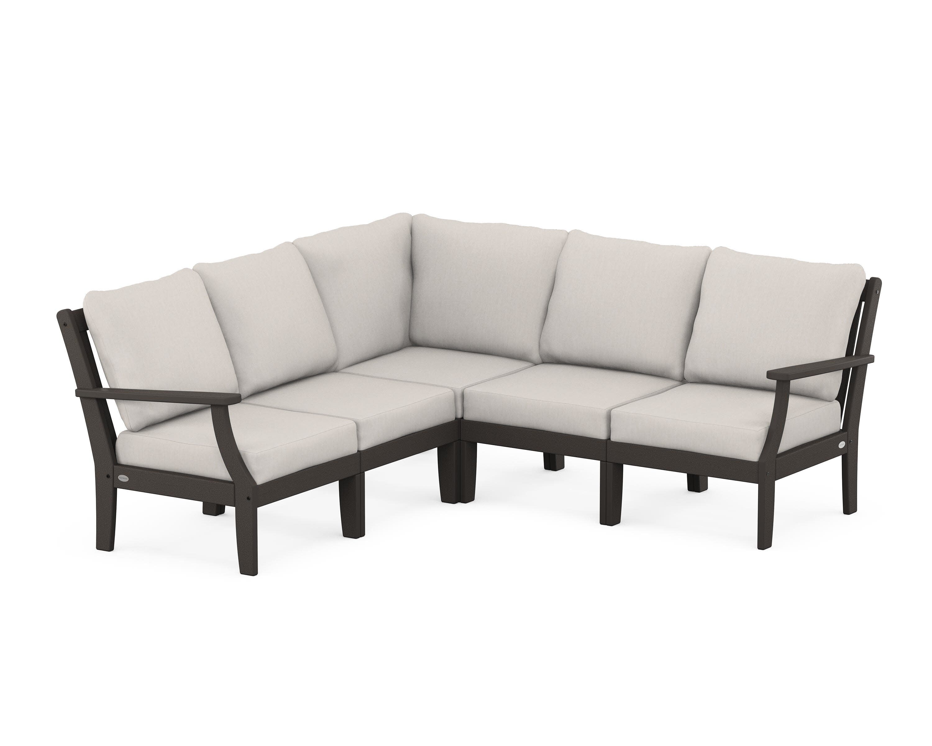 Braxton Modular 5-Piece Deep Seating Set in Vintage Coffee / Cast Ash