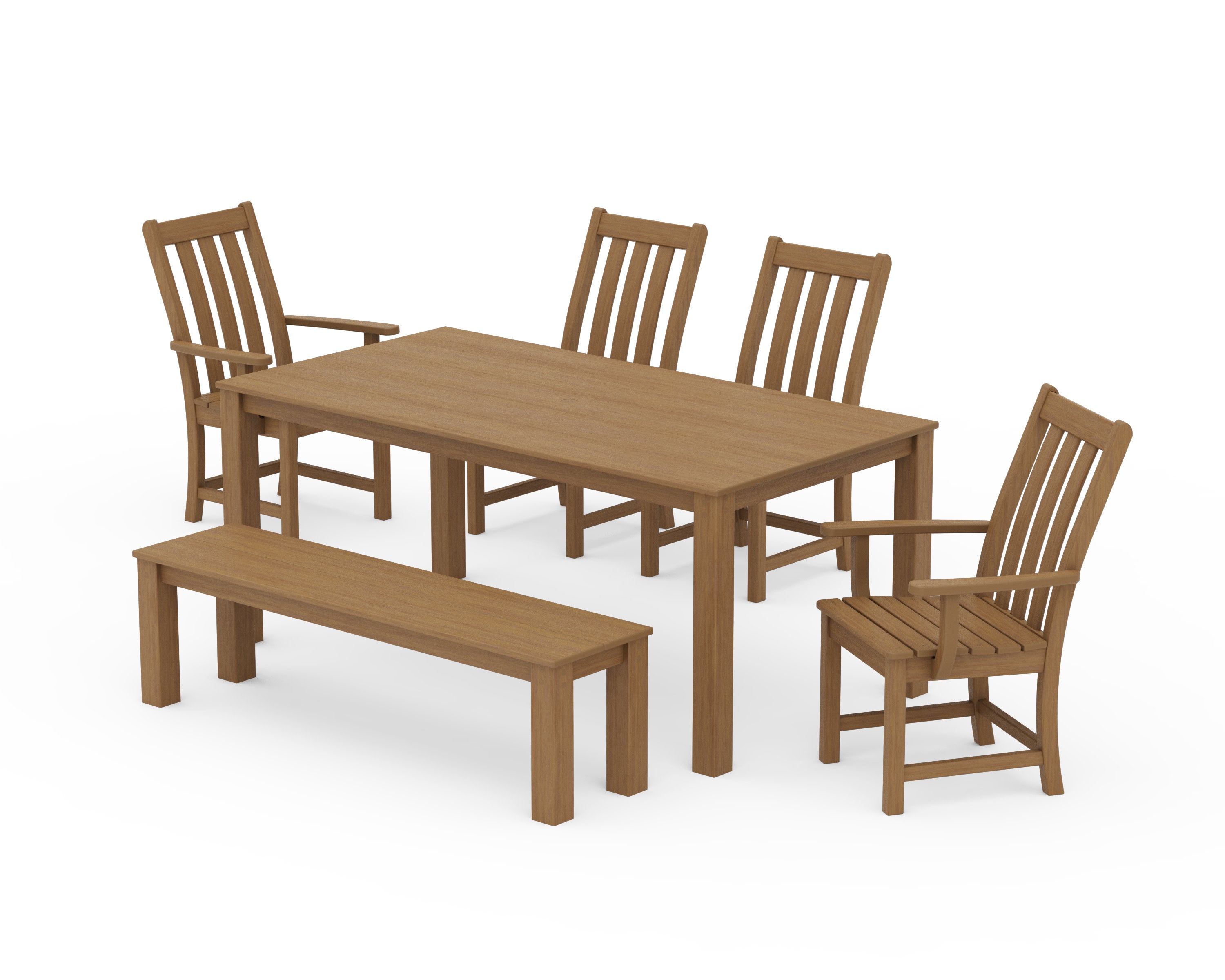 Vineyard 6-Piece Parsons Dining Set with Bench in Natural
