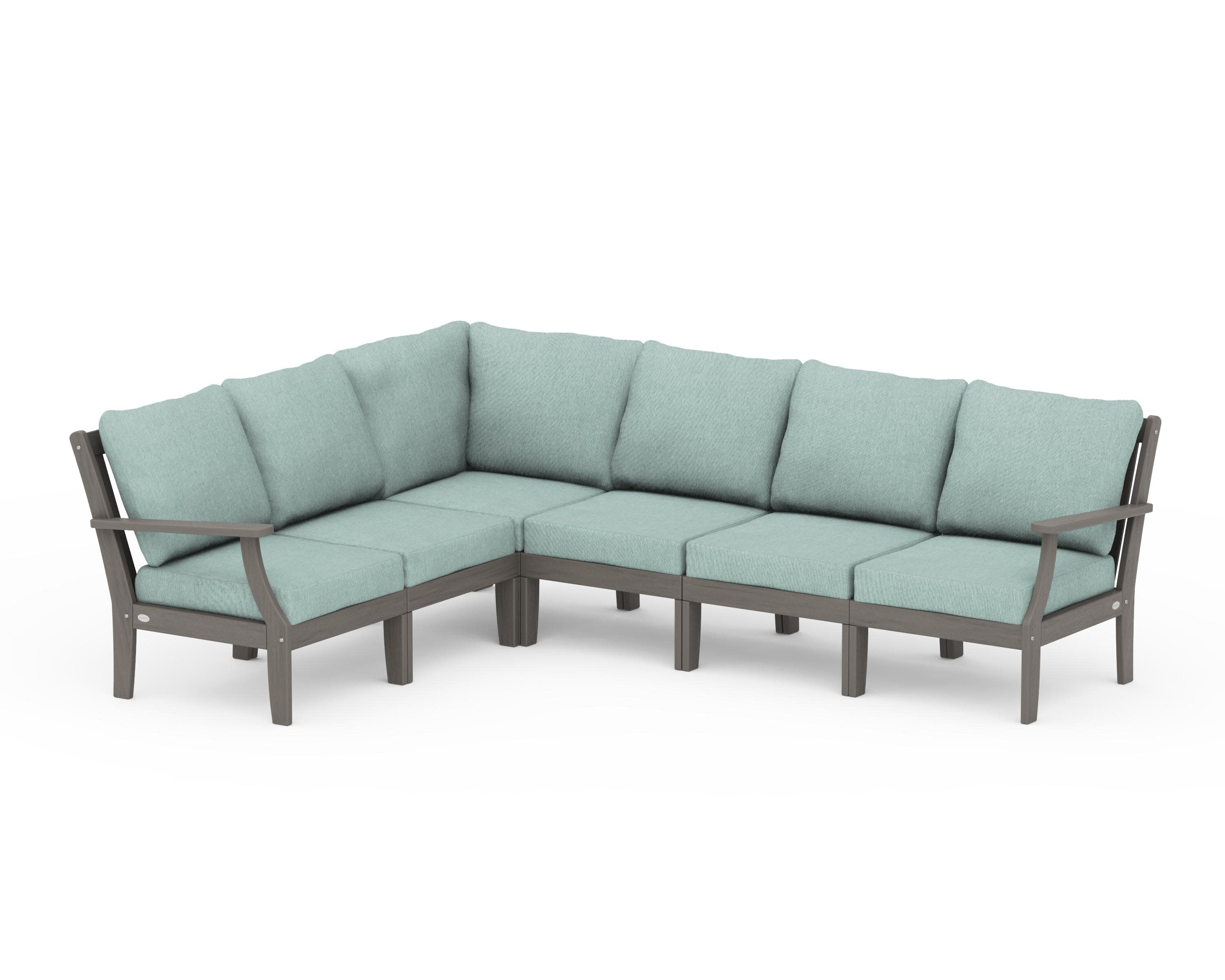 Braxton Modular 6-Piece Deep Seating Set in Driftwood / Glacier Spa
