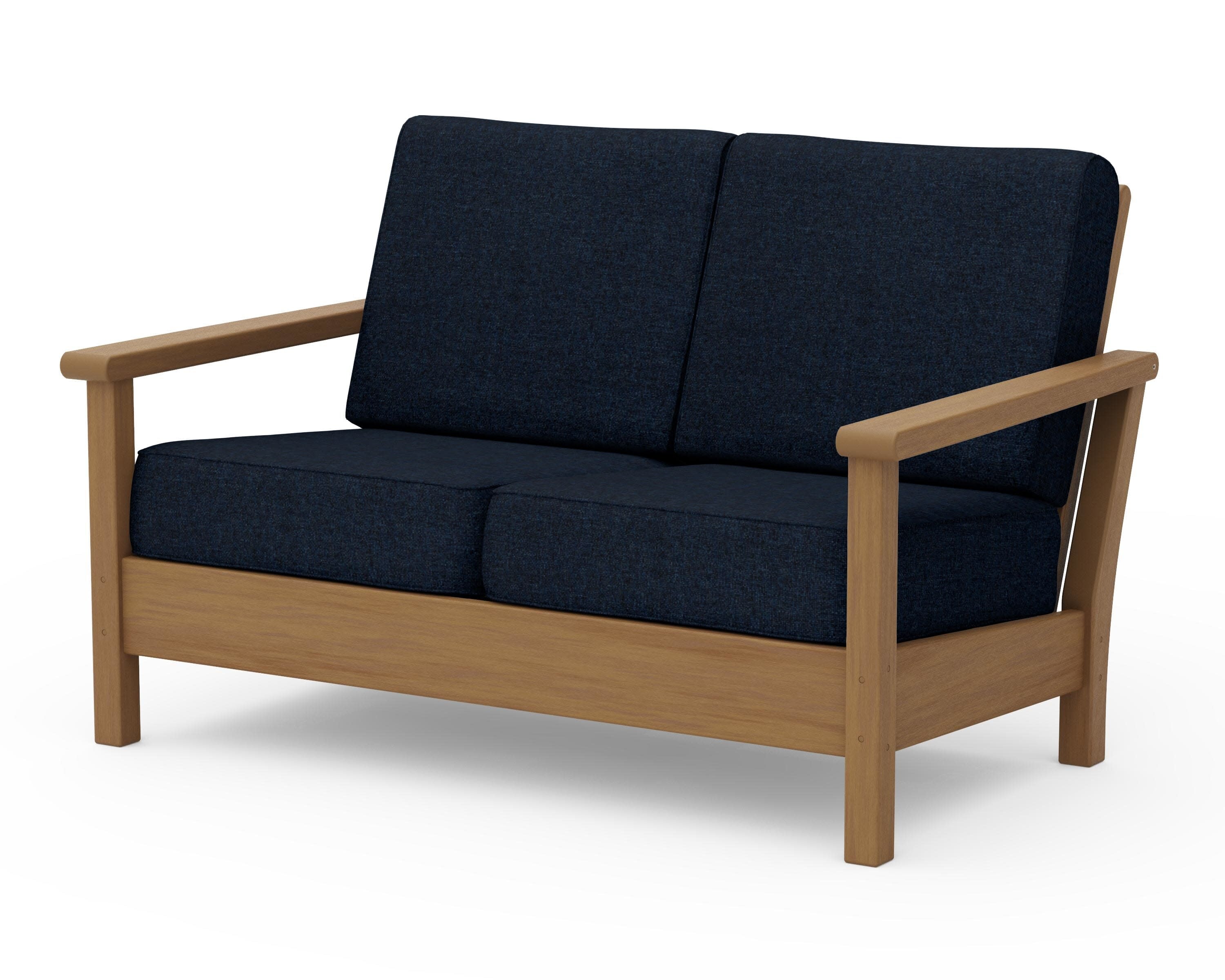 Harbour Deep Seating Loveseat in Natural / Marine Indigo