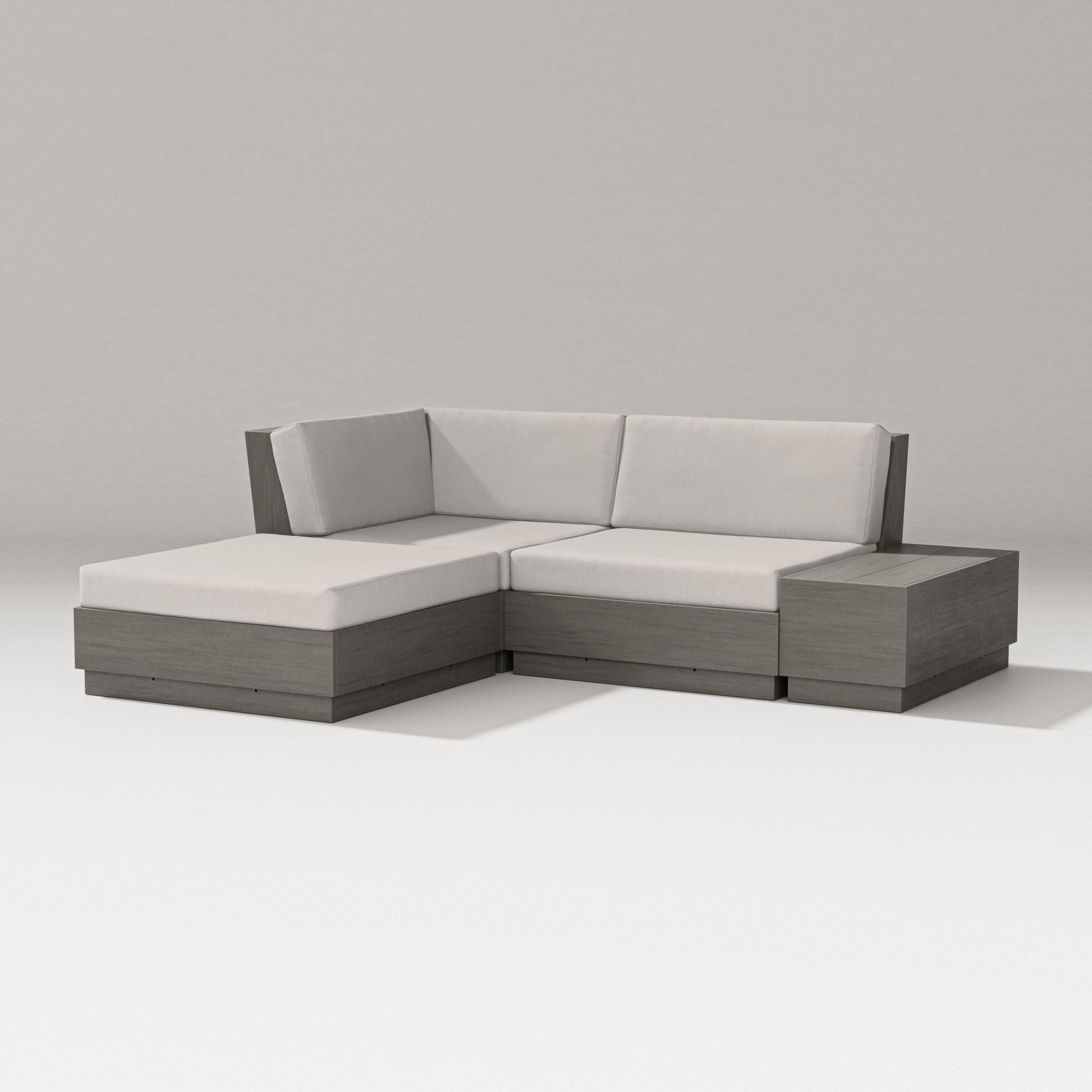 Elevate Loveseat Sectional with Chaise in Driftwood / Cast Ash
