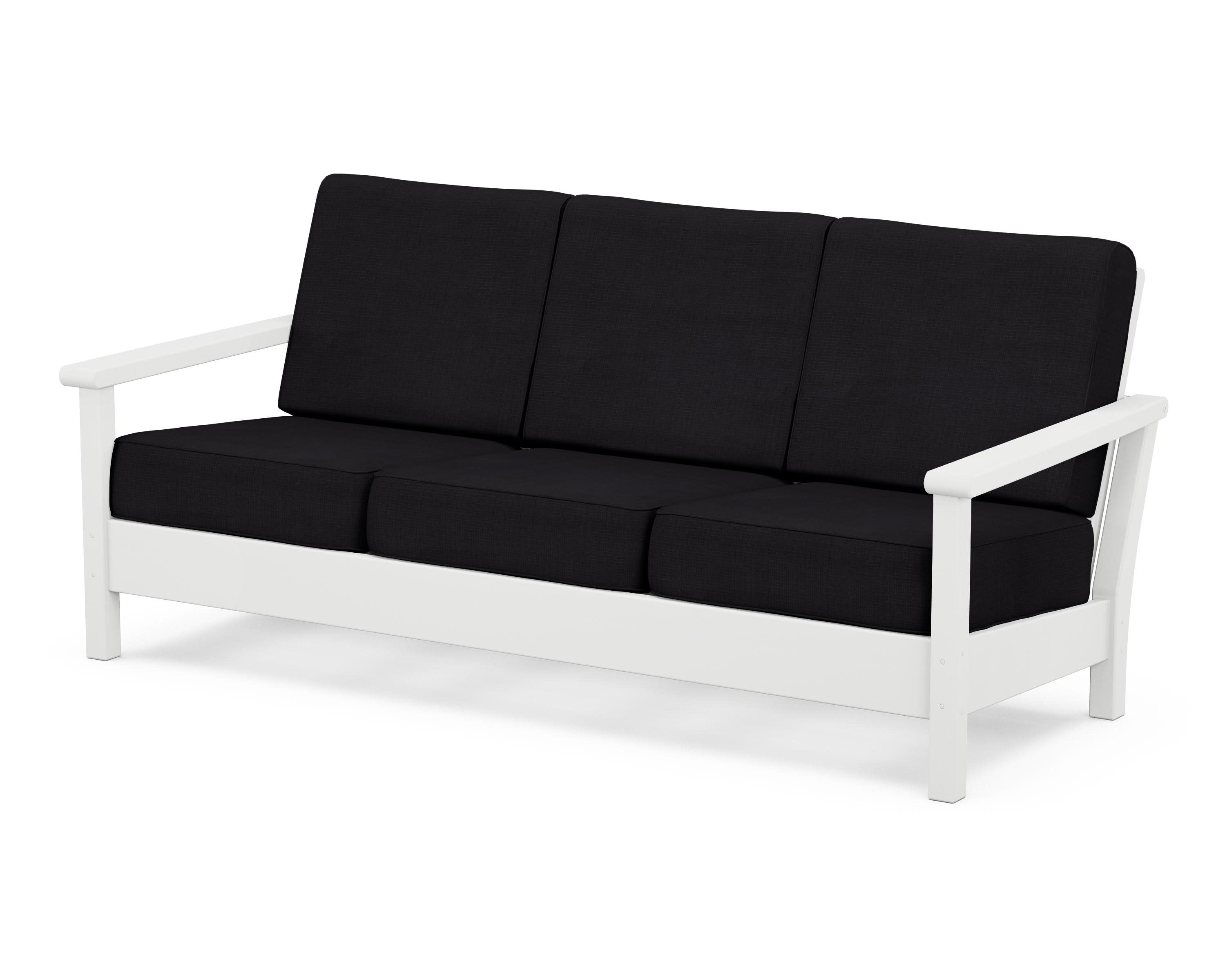 Harbour Deep Seating Sofa in White / Midnight Linen
