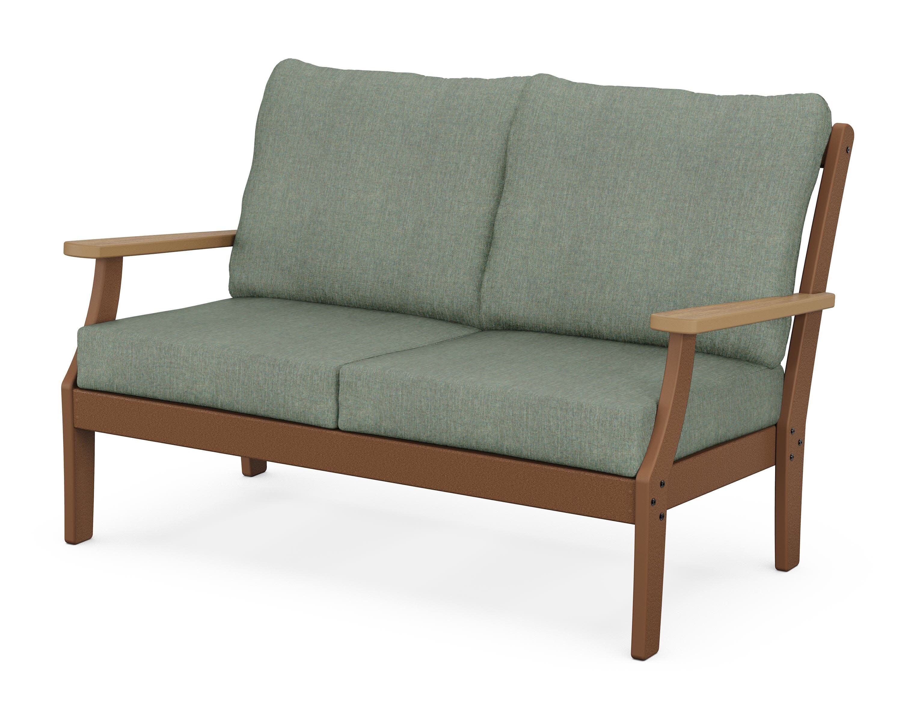 Braxton Deep Seating Loveseat in Teak / Natural / Cast Sage