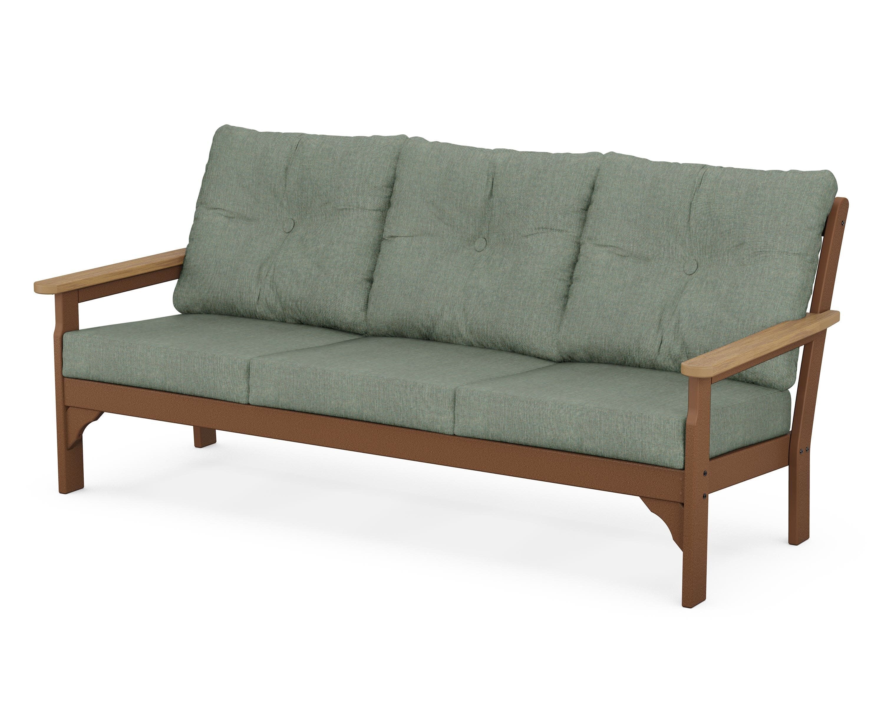 Vineyard Deep Seating Sofa in Teak / Natural / Cast Sage