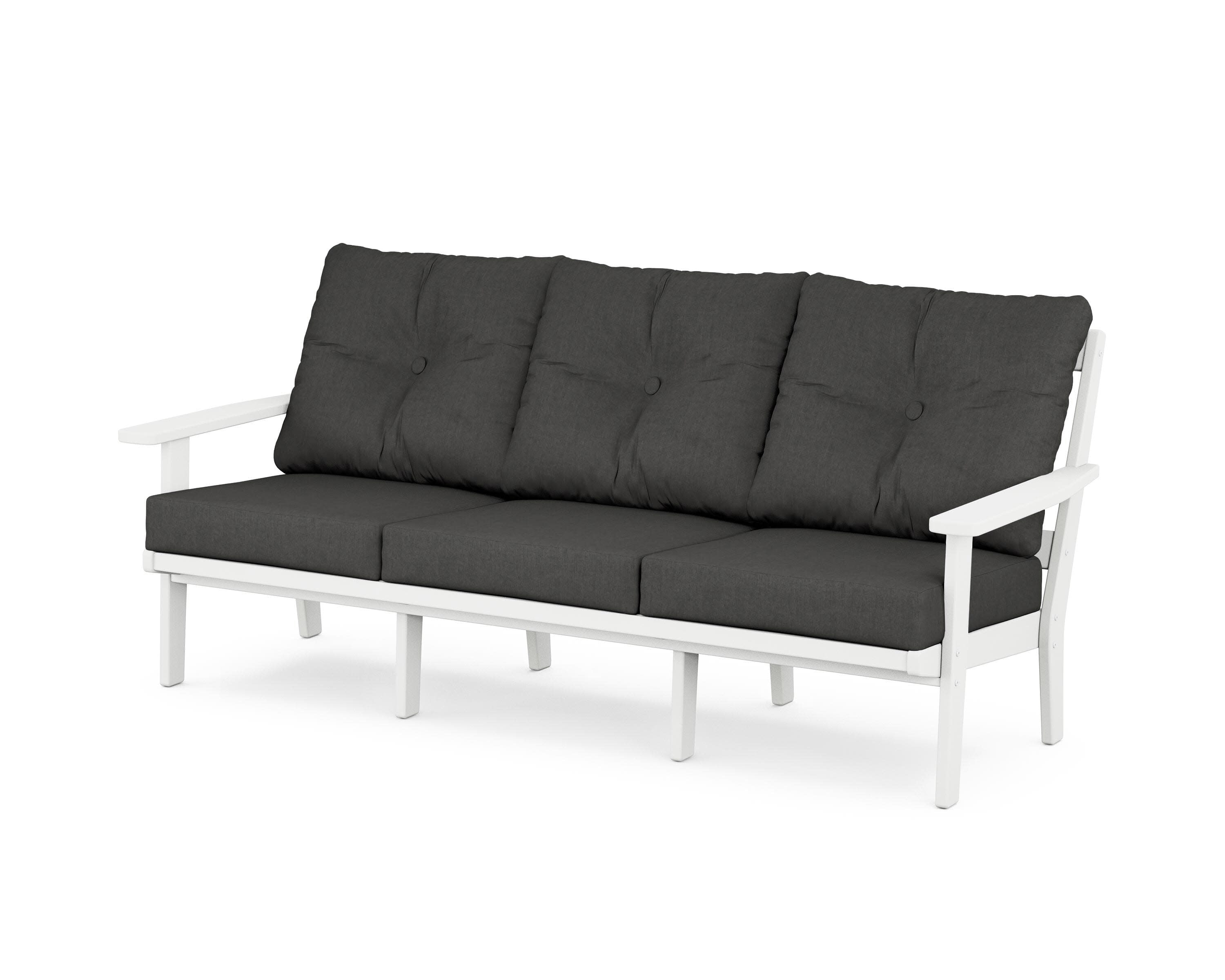 PrairieDeep Seating Sofa in White / Spectrum Carbon