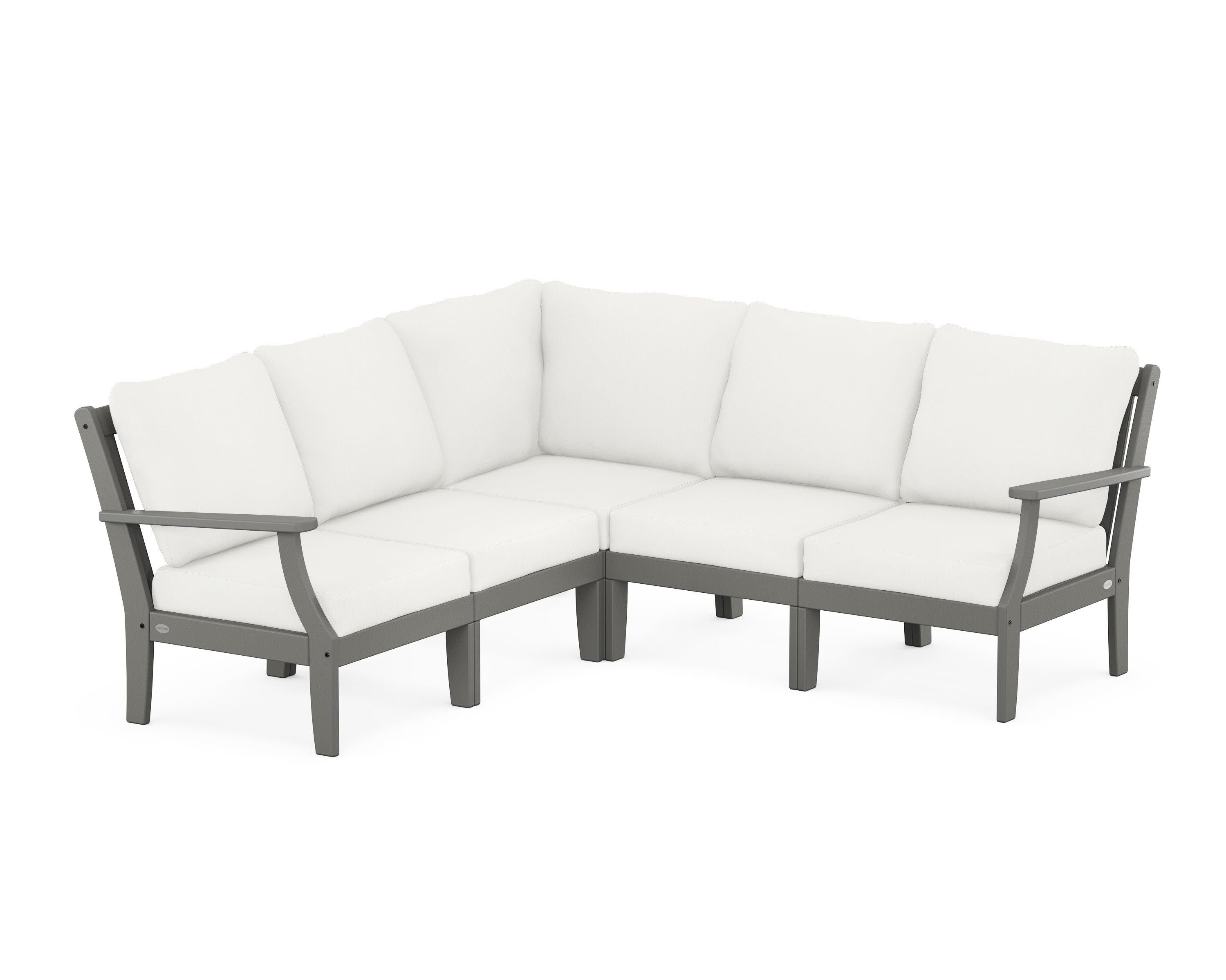 Braxton Modular 5-Piece Deep Seating Set in Slate Grey / Natural Linen