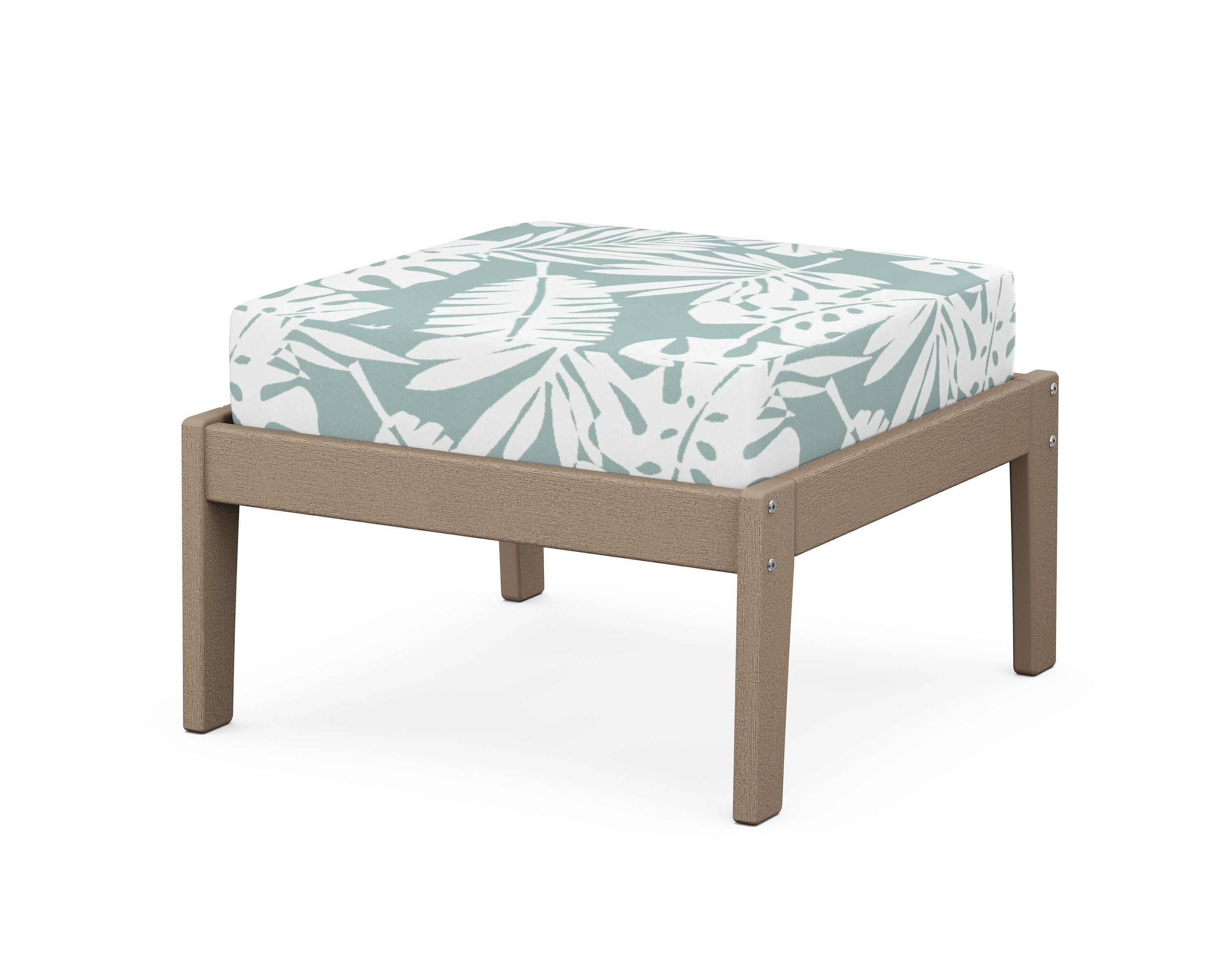 Deep Seating Ottoman in Vintage Sahara / Leaf Glacier Spa