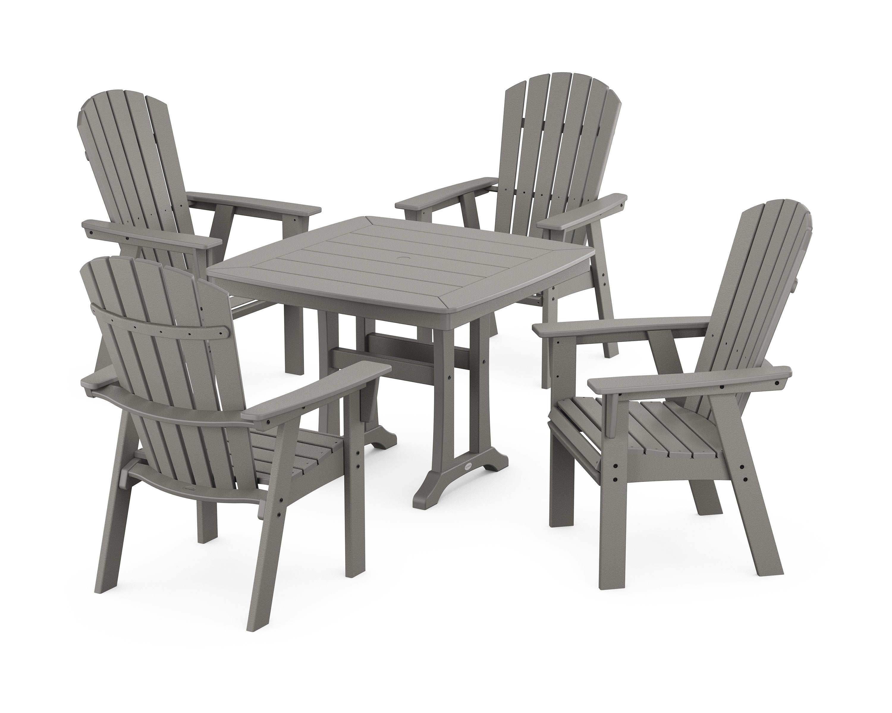 Nautical Adirondack 5-Piece Dining Set with Trestle Legs in Slate Grey