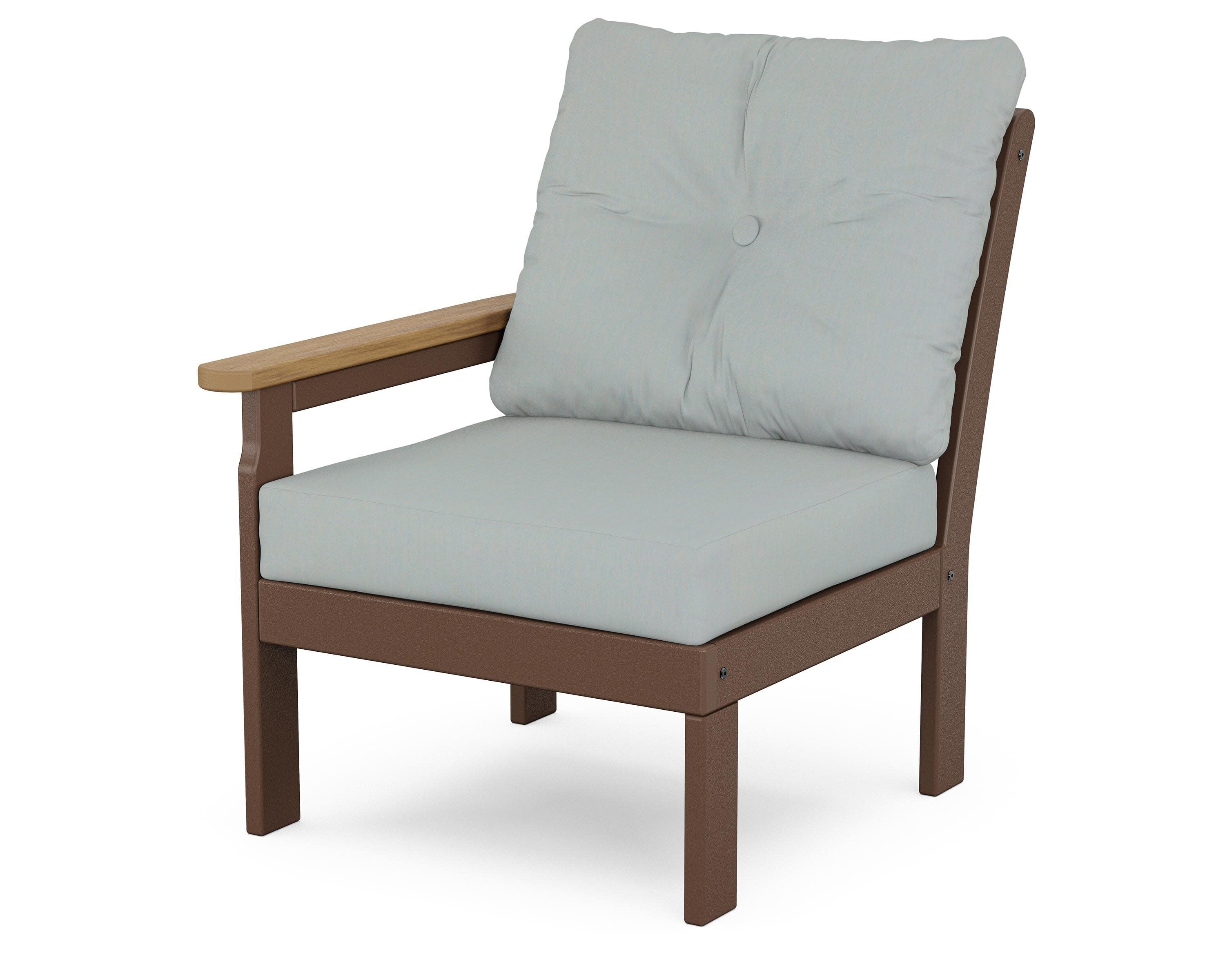 Vineyard Modular Left Arm Chair in Mahogany / Natural / Spa