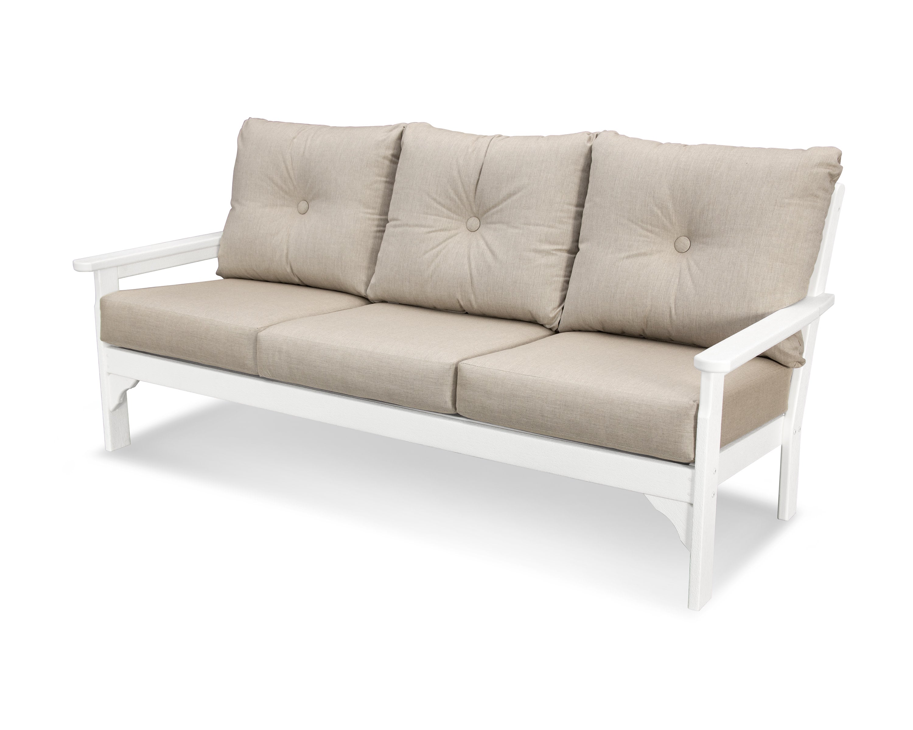 Vineyard Deep Seating Sofa in Vintage White / Cast Ash
