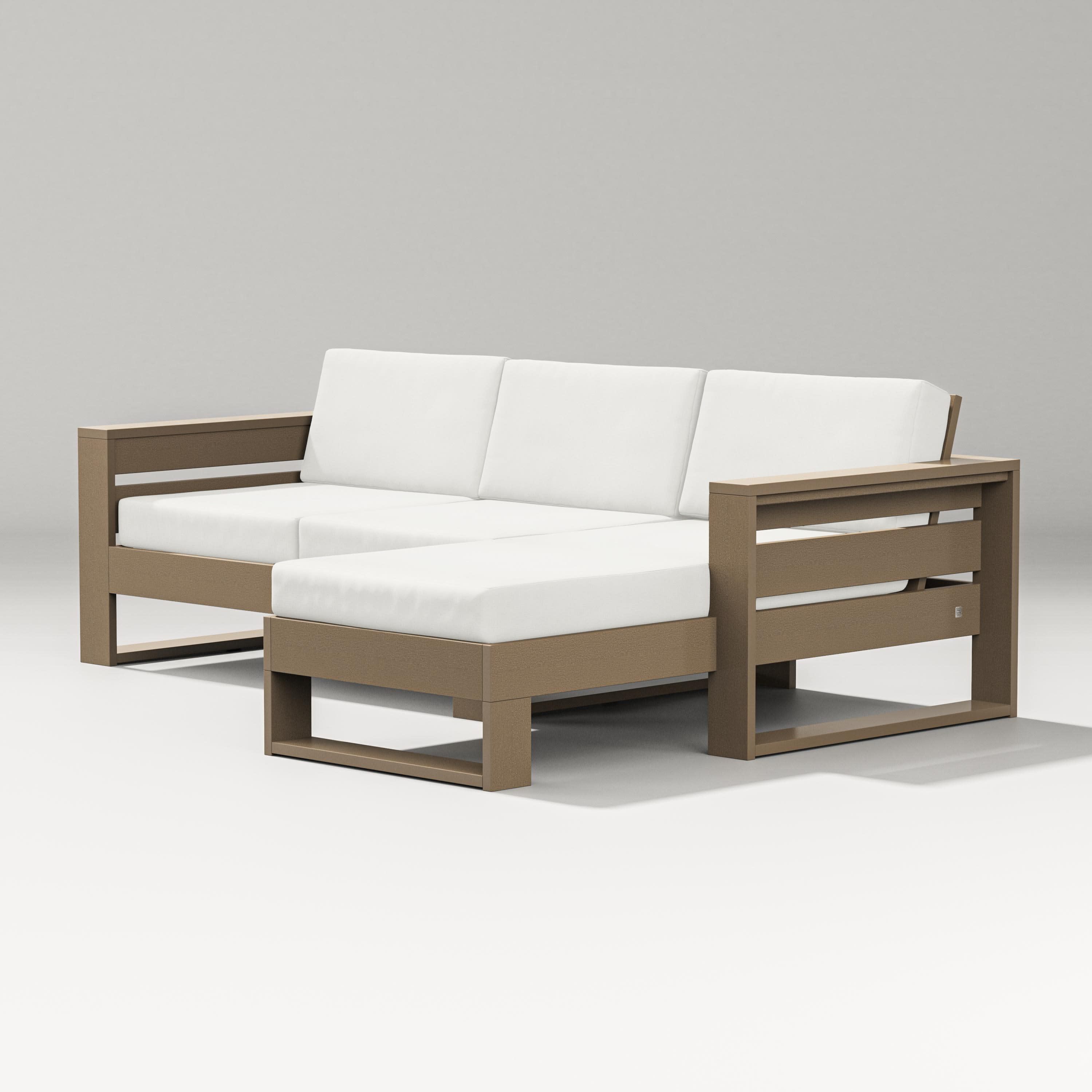 Latitude Right Chaise Sectional in Vintage Sahara / Natural Linen