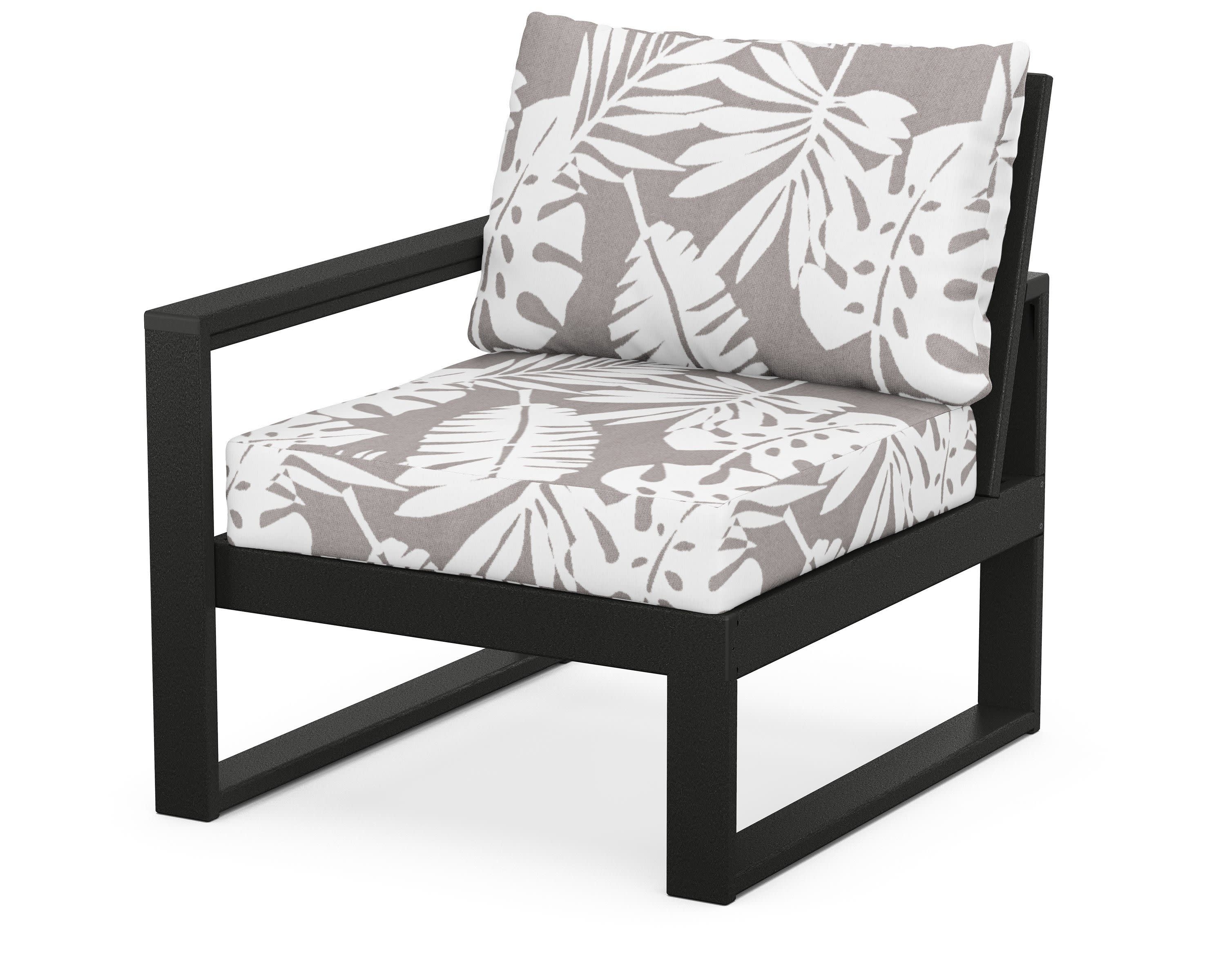 EDGE Modular Left Arm Chair in Black / Leaf Grey Mist