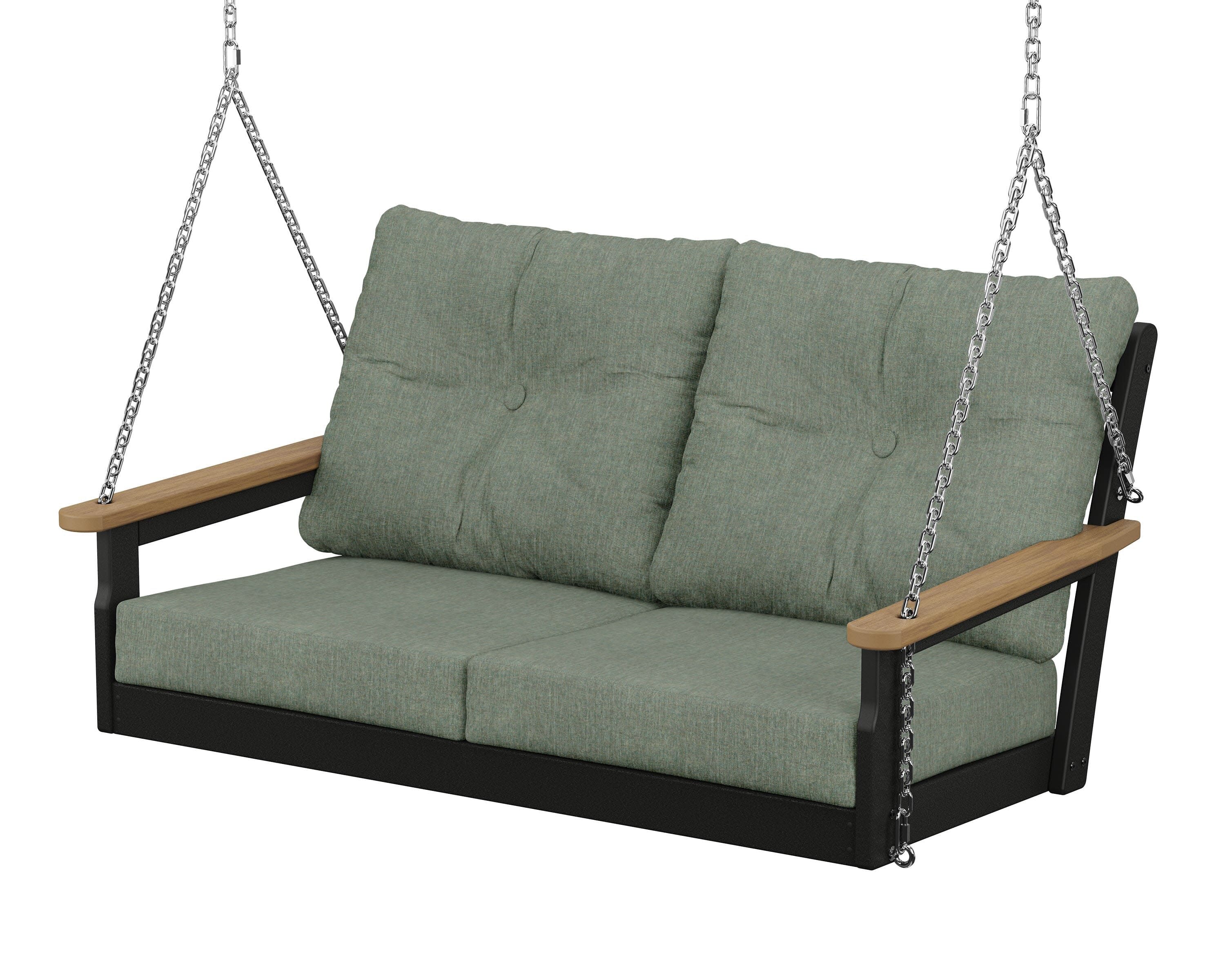 Vineyard Deep Seating Swing in Black / Natural / Cast Sage
