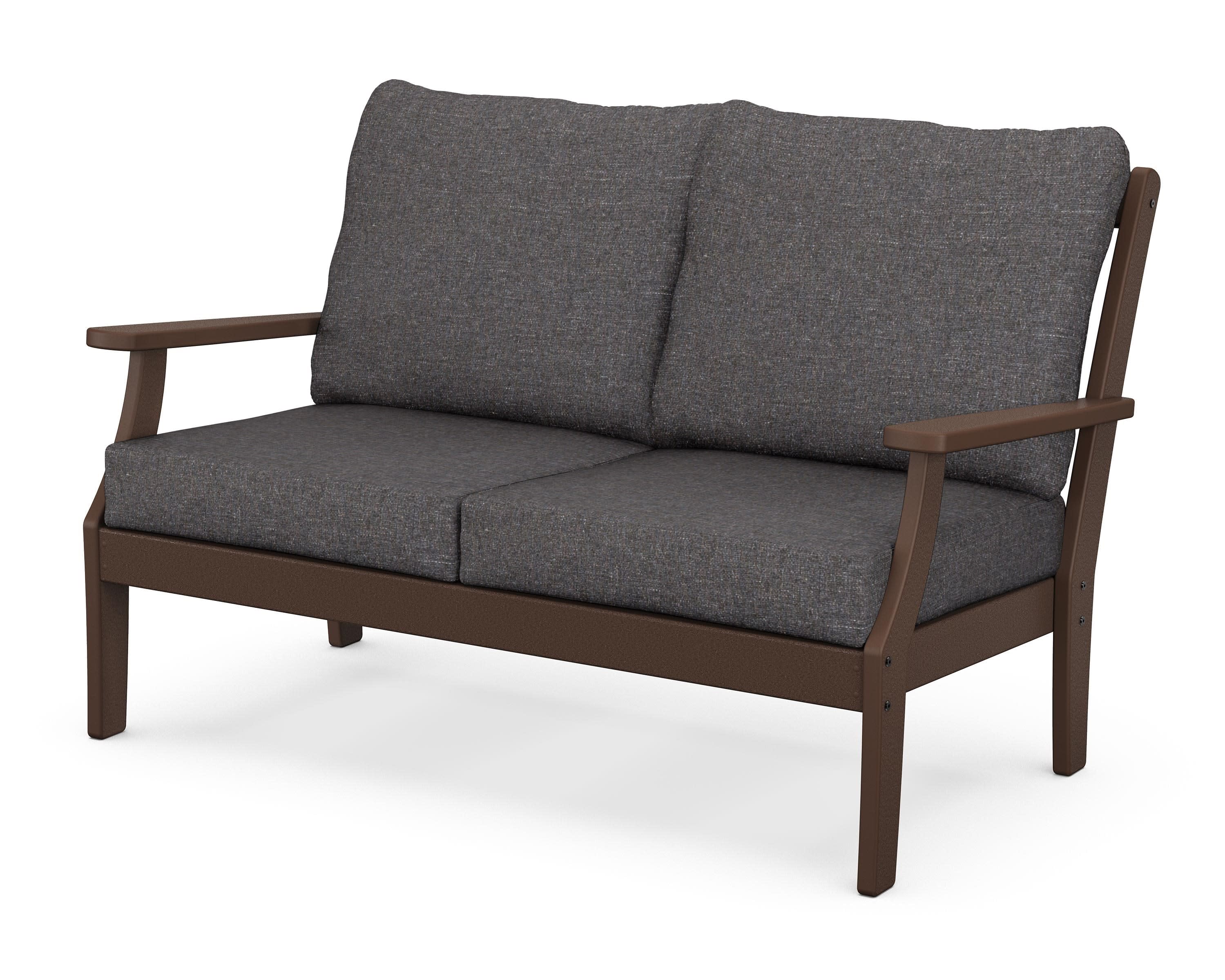 Braxton Deep Seating Loveseat in Mahogany / Ash Charcoal