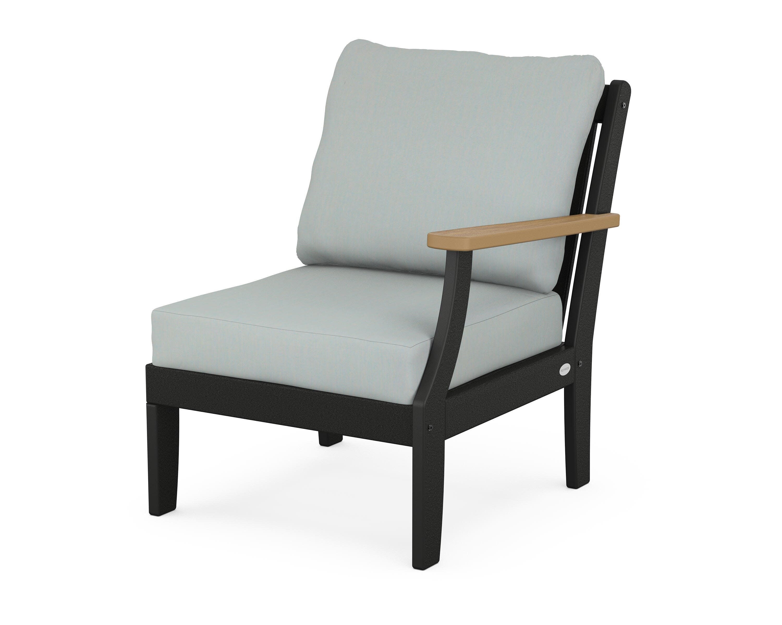 Braxton Modular Right Arm Chair in Black / Natural / Spa