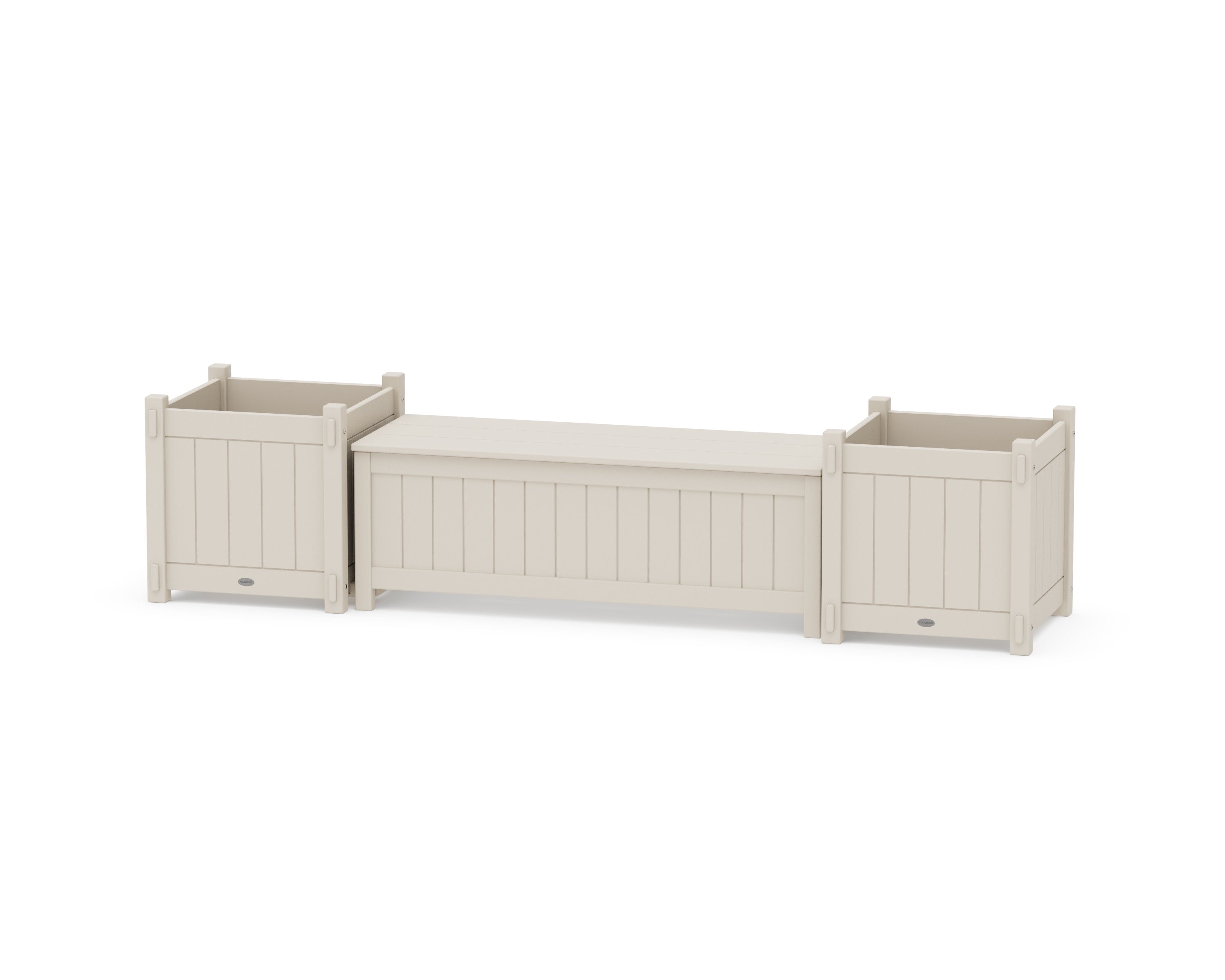 48" Vineyard Straight Planter Storage Bench Set- Large in Sand
