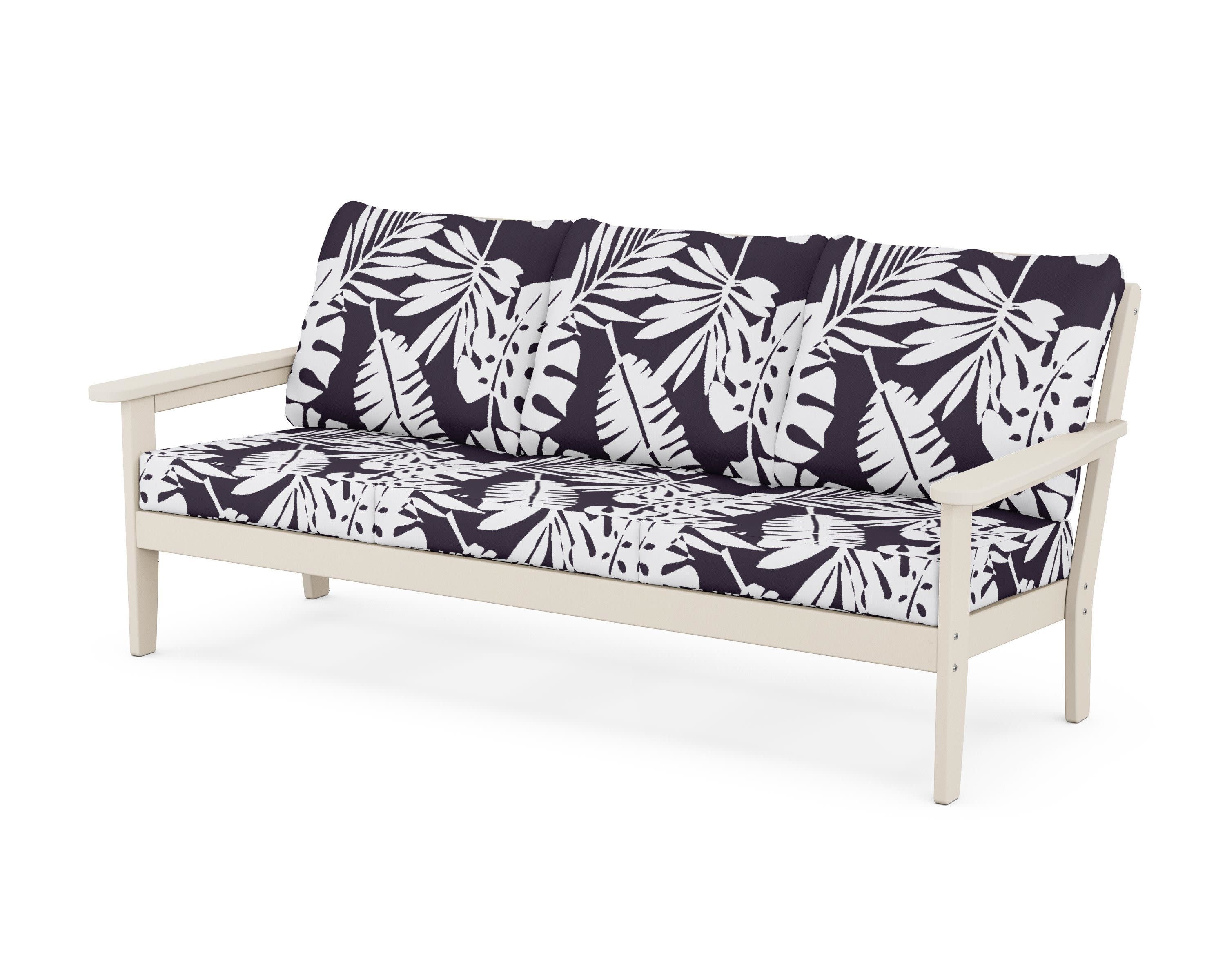 Cottage Deep Seating Sofa in Sand / Leaf Navy