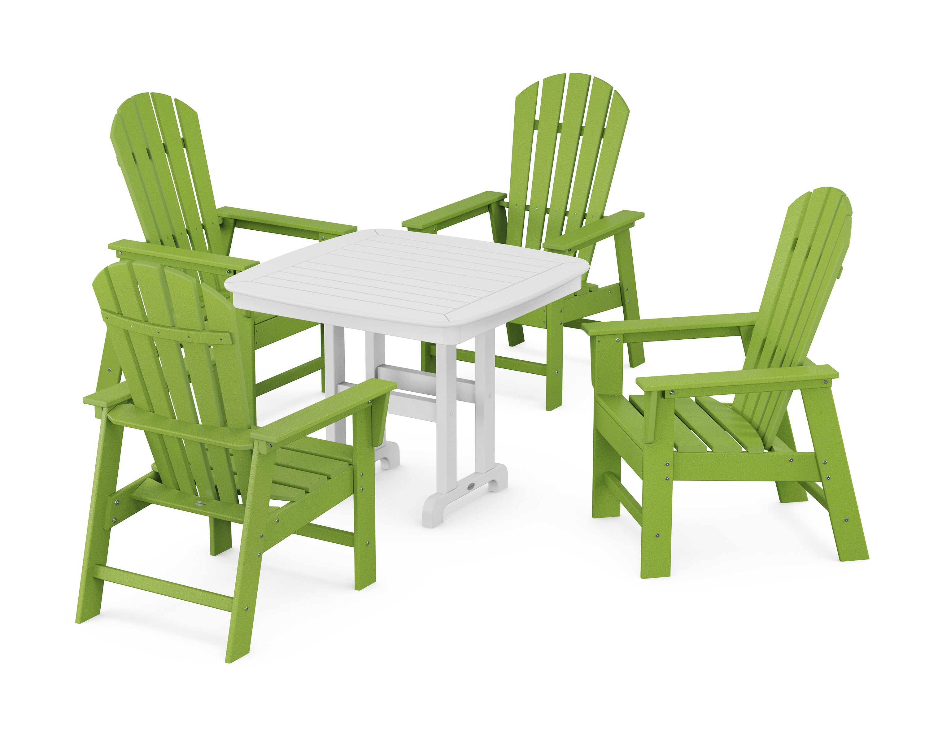 South Beach 5-Piece Dining Set in Lime / White