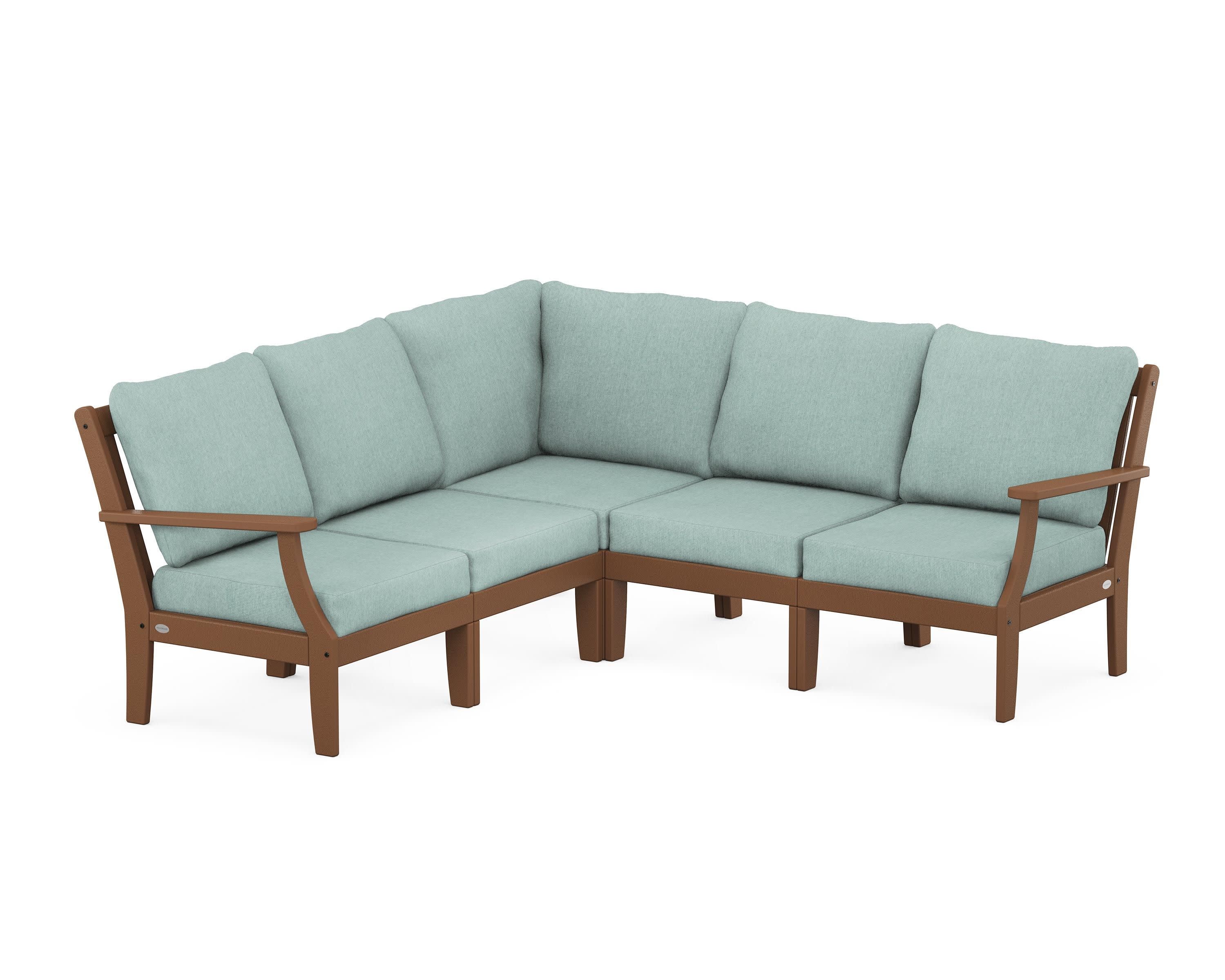 Braxton Modular 5-Piece Deep Seating Set in Teak / Glacier Spa