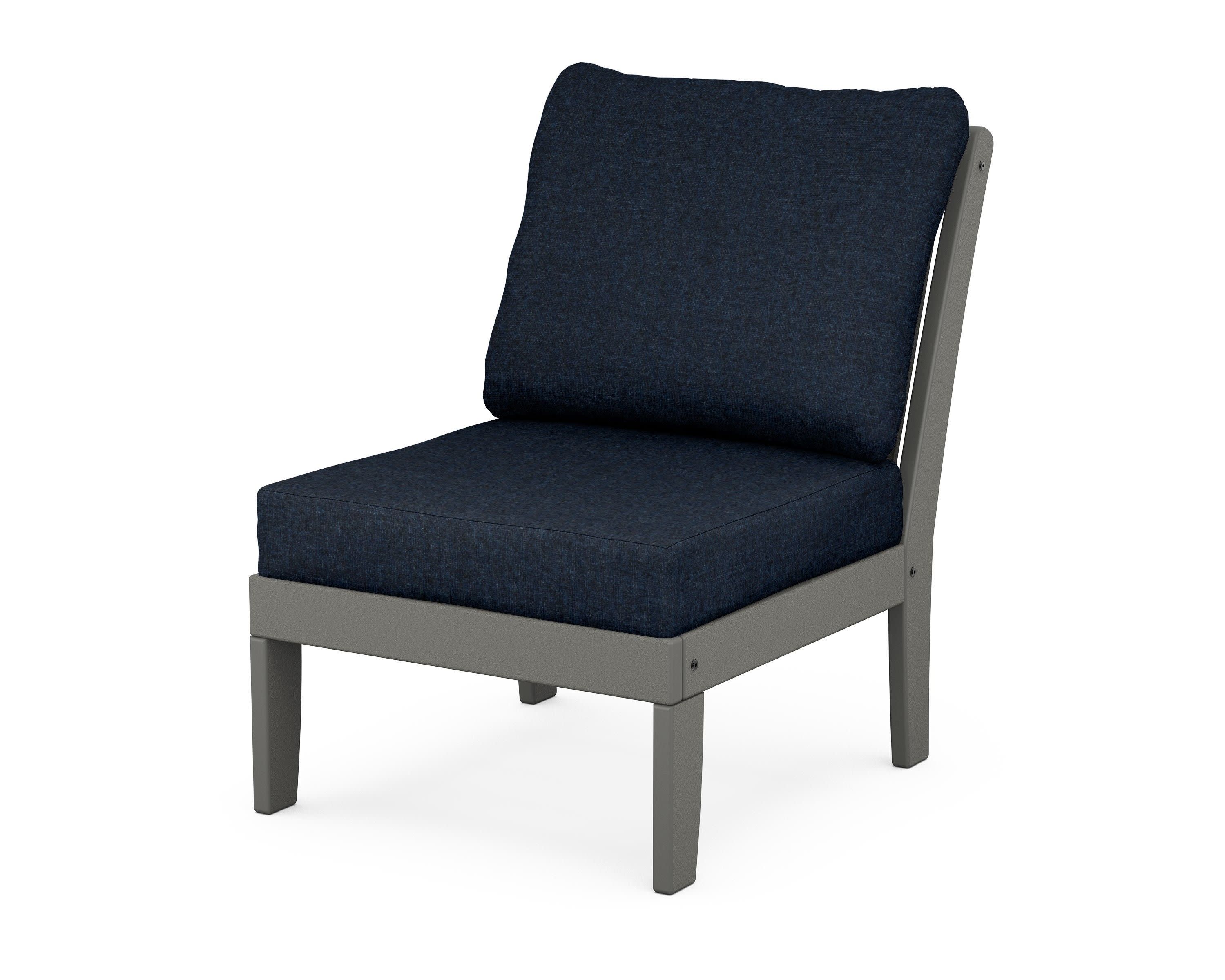 Braxton Modular Armless Chair in Slate Grey / Marine Indigo