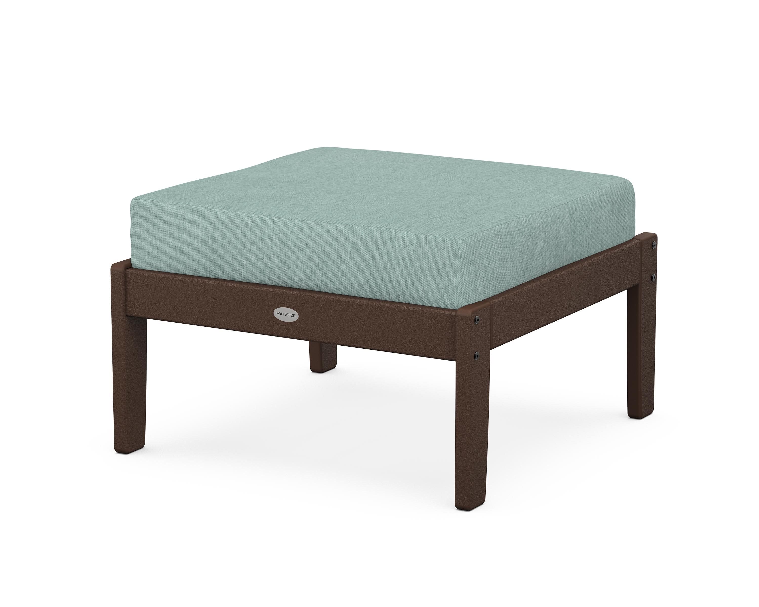 Braxton Deep Seating Ottoman in Mahogany / Glacier Spa