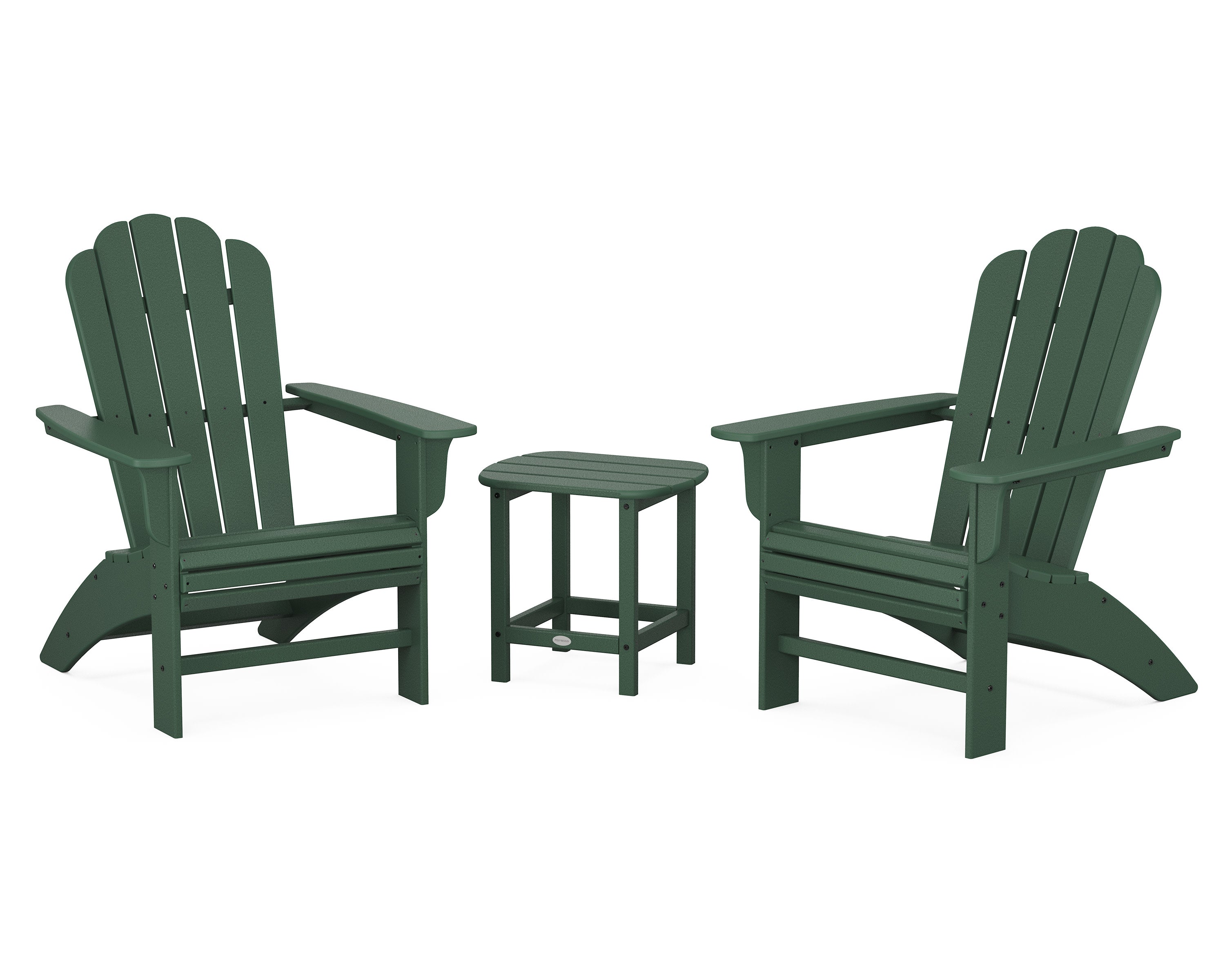 Cottage Curveback Adirondack Chair 3-Piece Set in Green