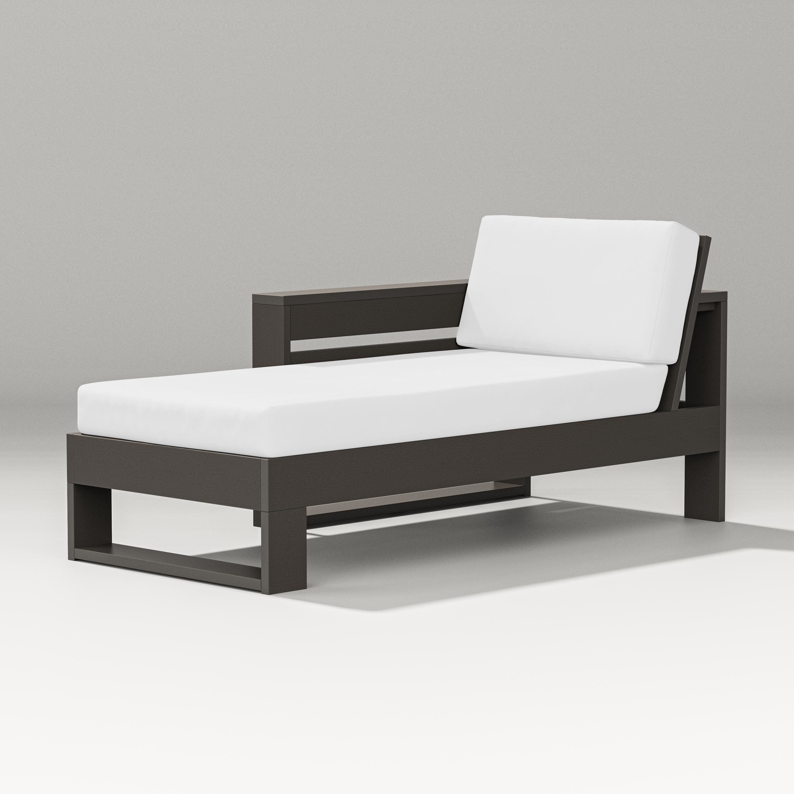 Latitude Modular Left Arm Chaise in Vintage Coffee / Natural
