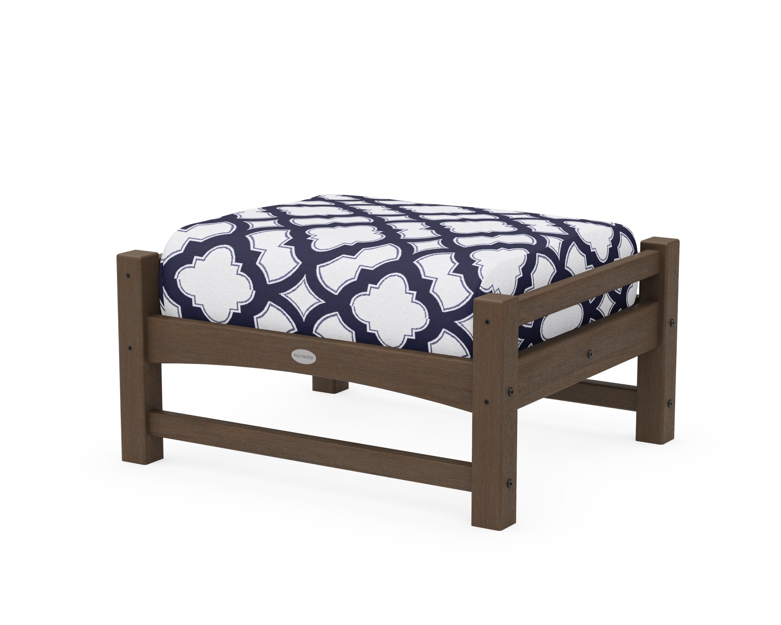 Club Ottoman in Kona / Trellis Navy