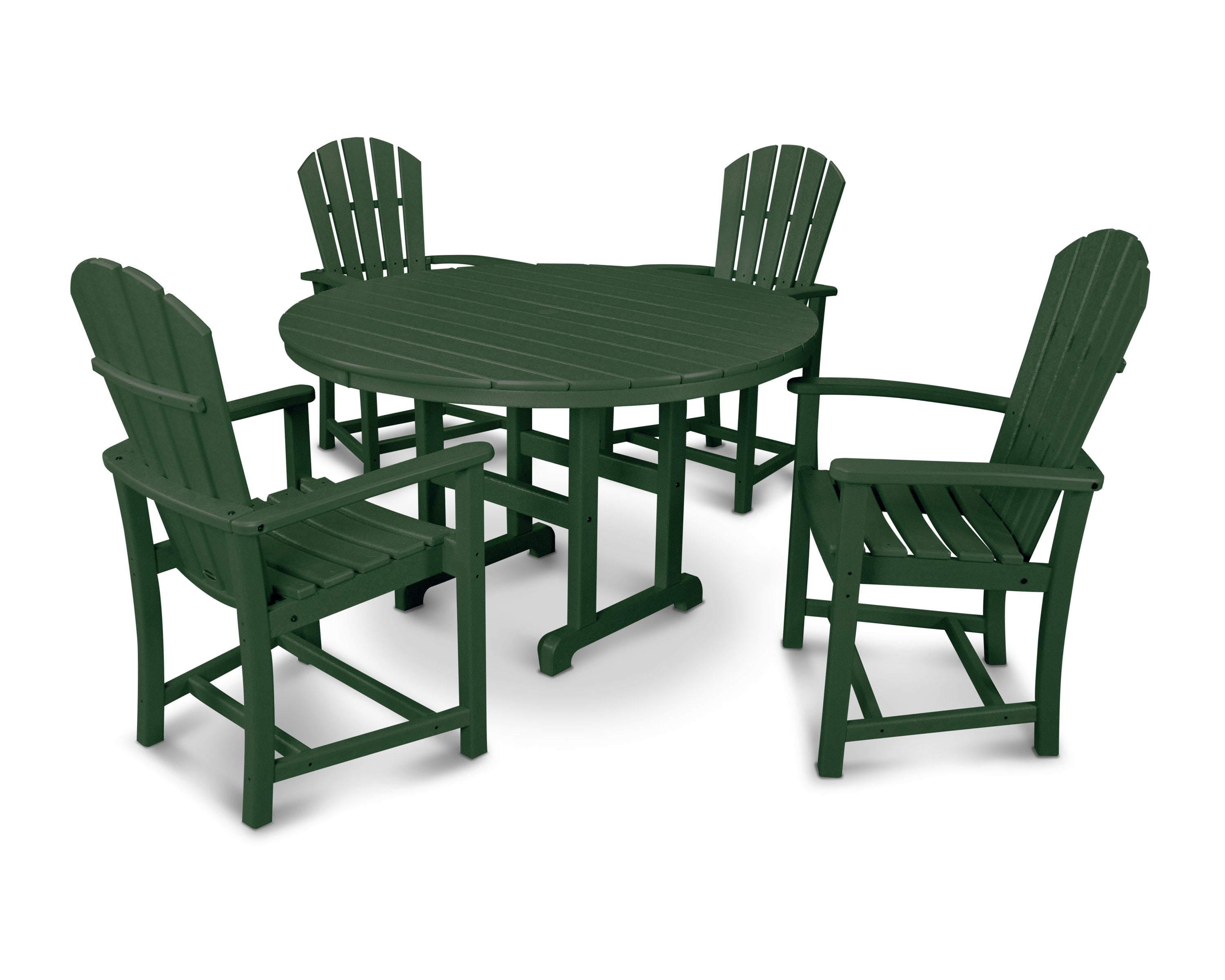 Palm Coast 5-Piece Round Farmhouse Dining Set in Green