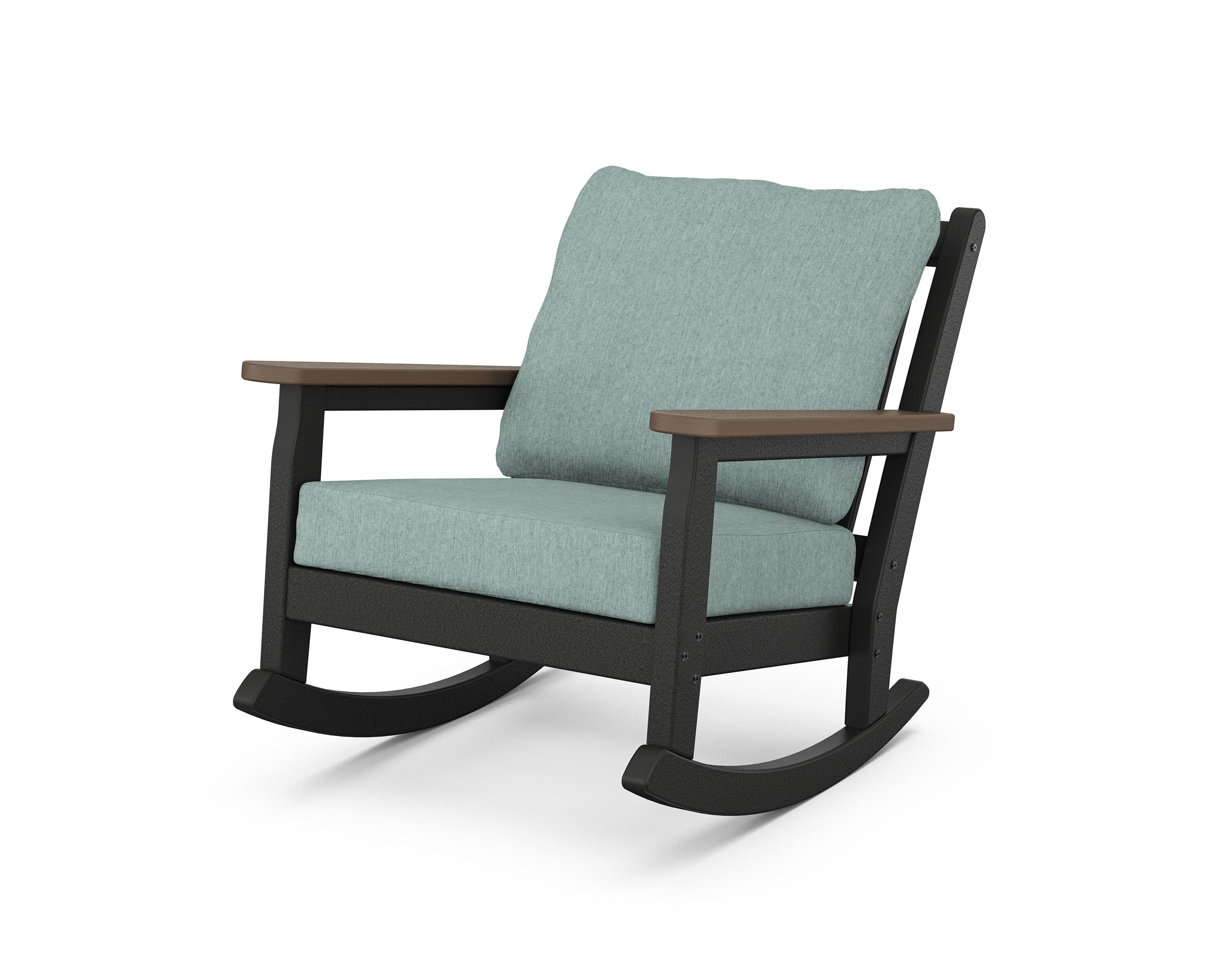 Chippendale Deep Seating Rocking Chair in Black / Kona / Glacier Spa